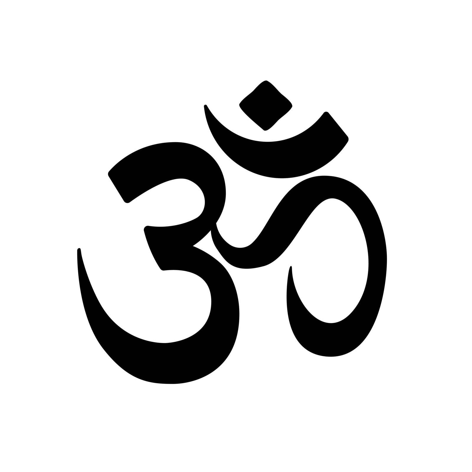 Om symbol. Religious symbol of Hinduism. Vector illustration. by Chekman