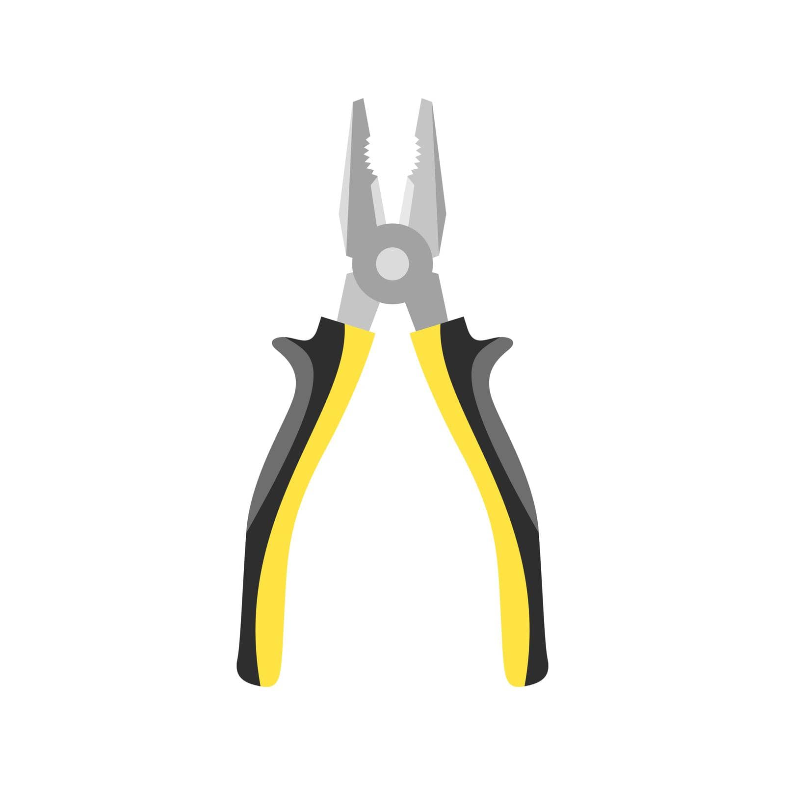 Pliers icon. Hand tool icon. Vector illustration. Color pliers icon on white background