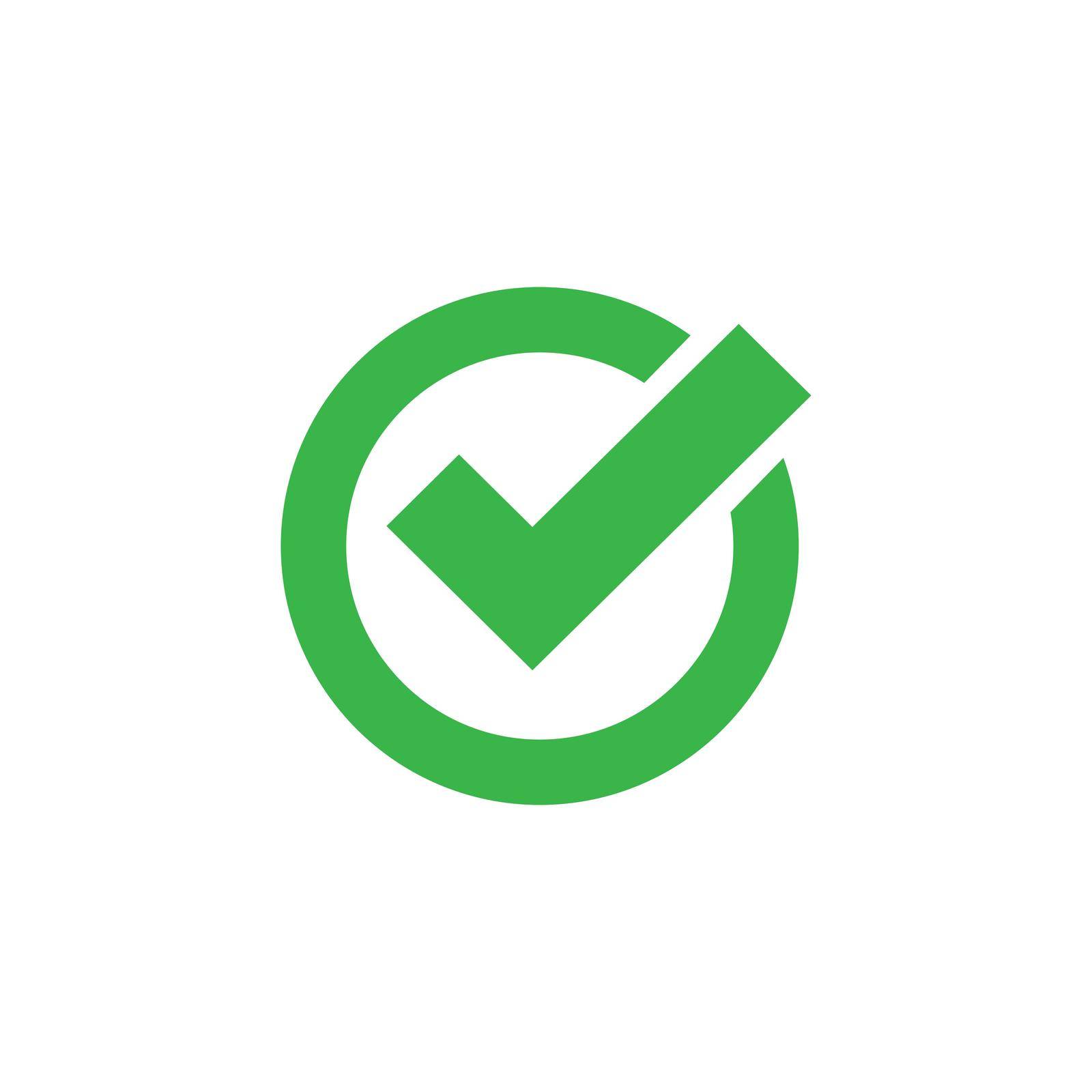 Checkmark icon green in flat. Vector EPS 10