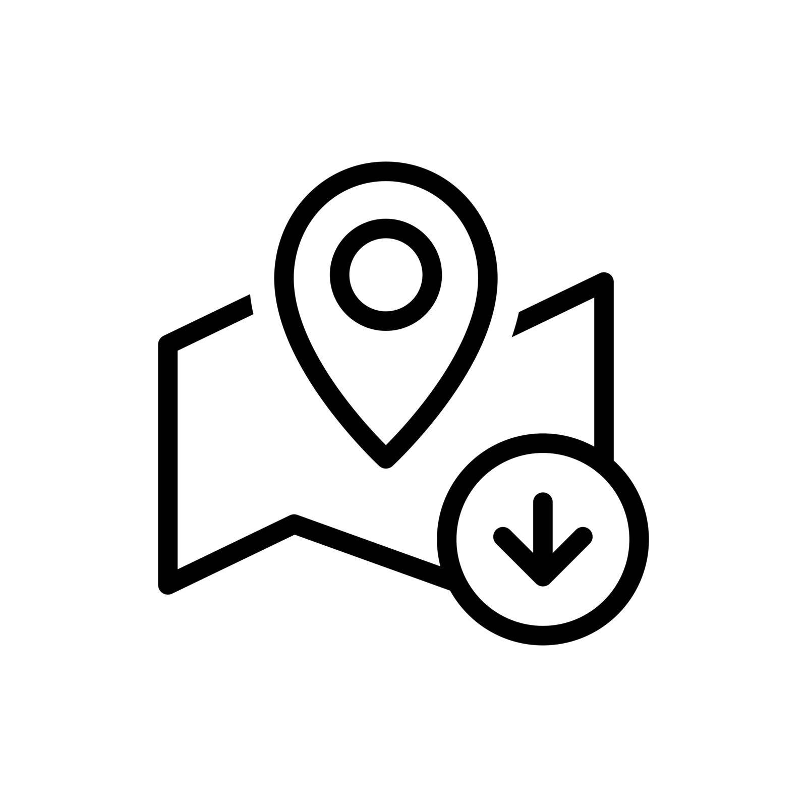 Map pin download icon. Offline maps navigator Vector EPS 10