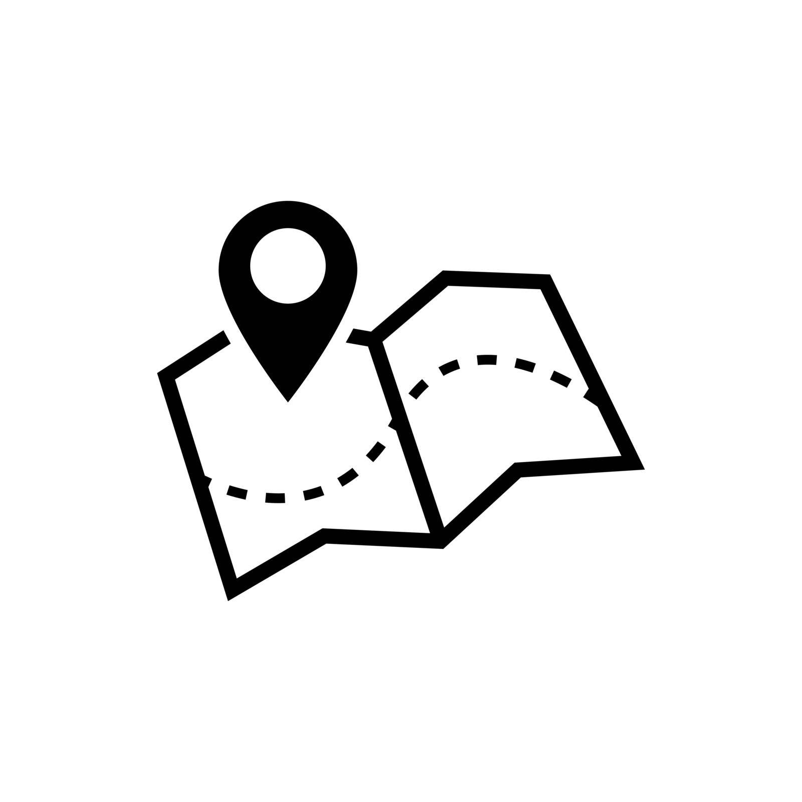 Map icon vector illustration. Map with pin symbol Vector EPS10