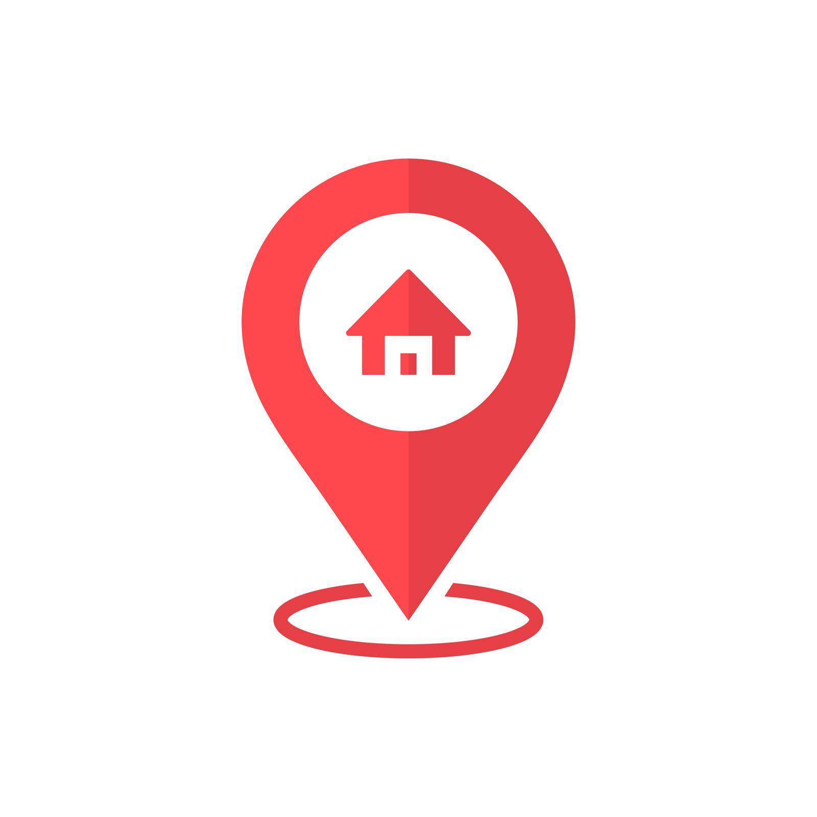 Home Pin map icon. Home Location red icon Vector EPS 10