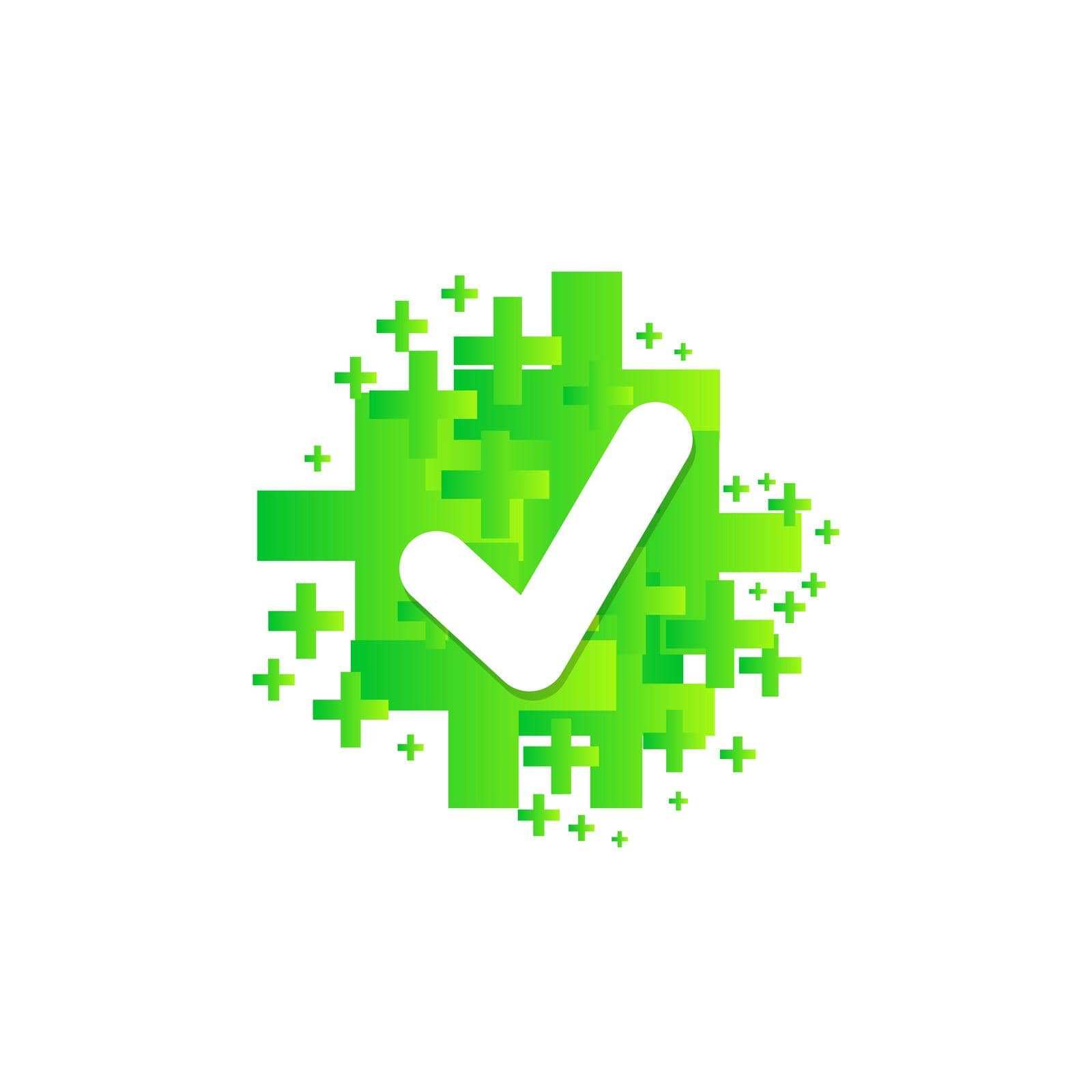 Checkmark green icon. Approved simbol with green pros Vector illustration EPS10