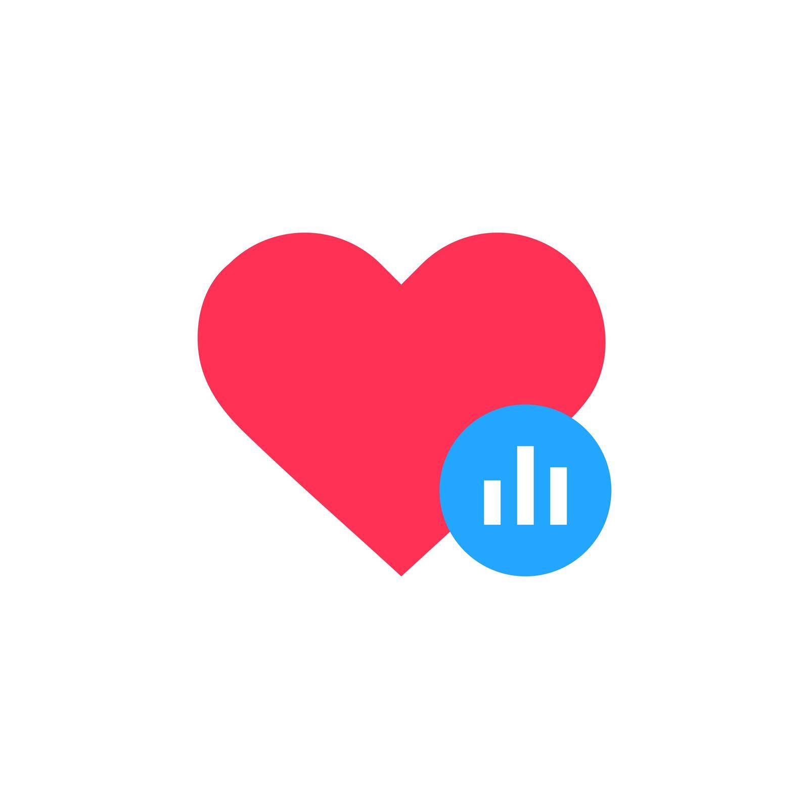 Heart stats icon. Heart tracking status symbol. Vector EPS 10 by TopRated