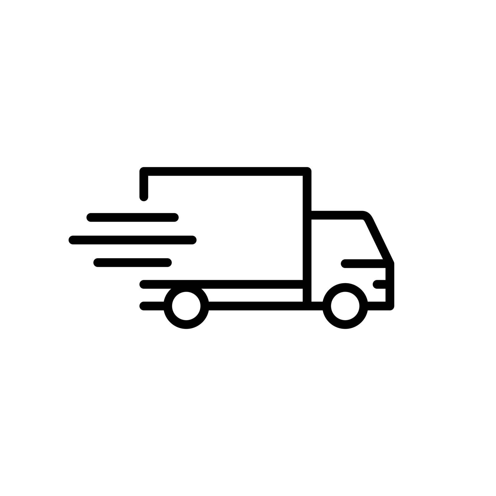 Fast delivery vector icon. Truck fast delivery of purchases symbol Vector EPS10