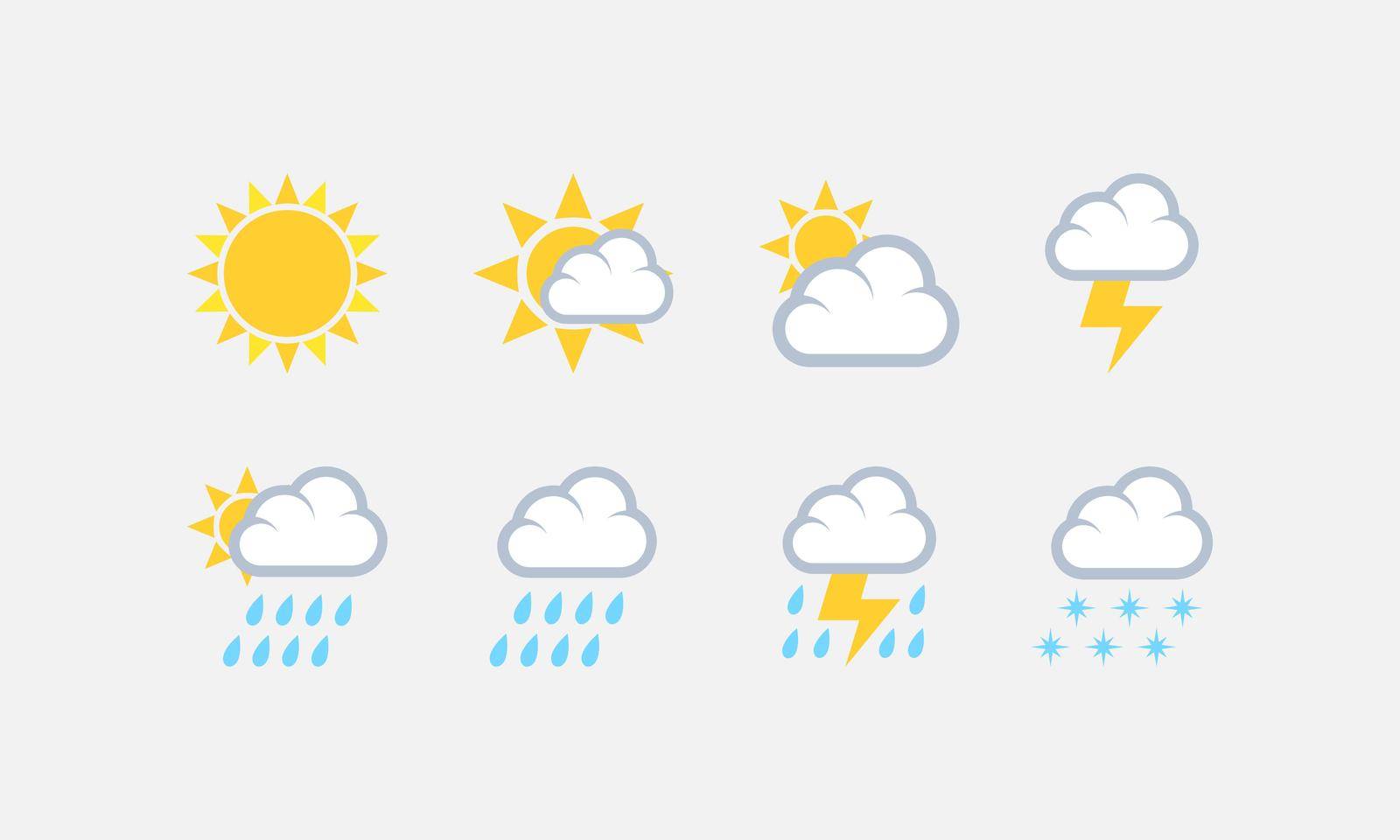 Weather icons vector set. Weather forecast symbol for site or mobile device by TopRated
