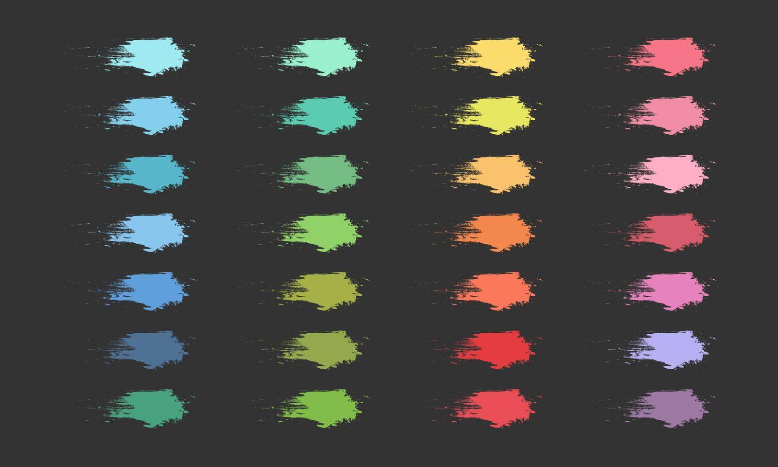 Multicolored vector brush strokes set. Colorful paint strokes. Vector EPS10.