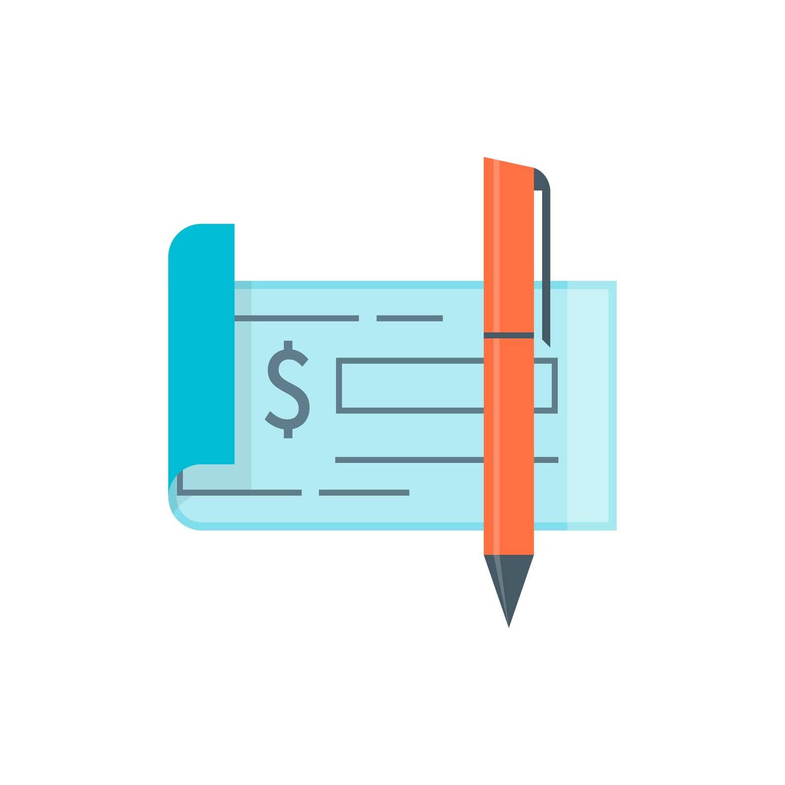 Check and pen icon. Write a check symbol in flat Vector illustration EPS10