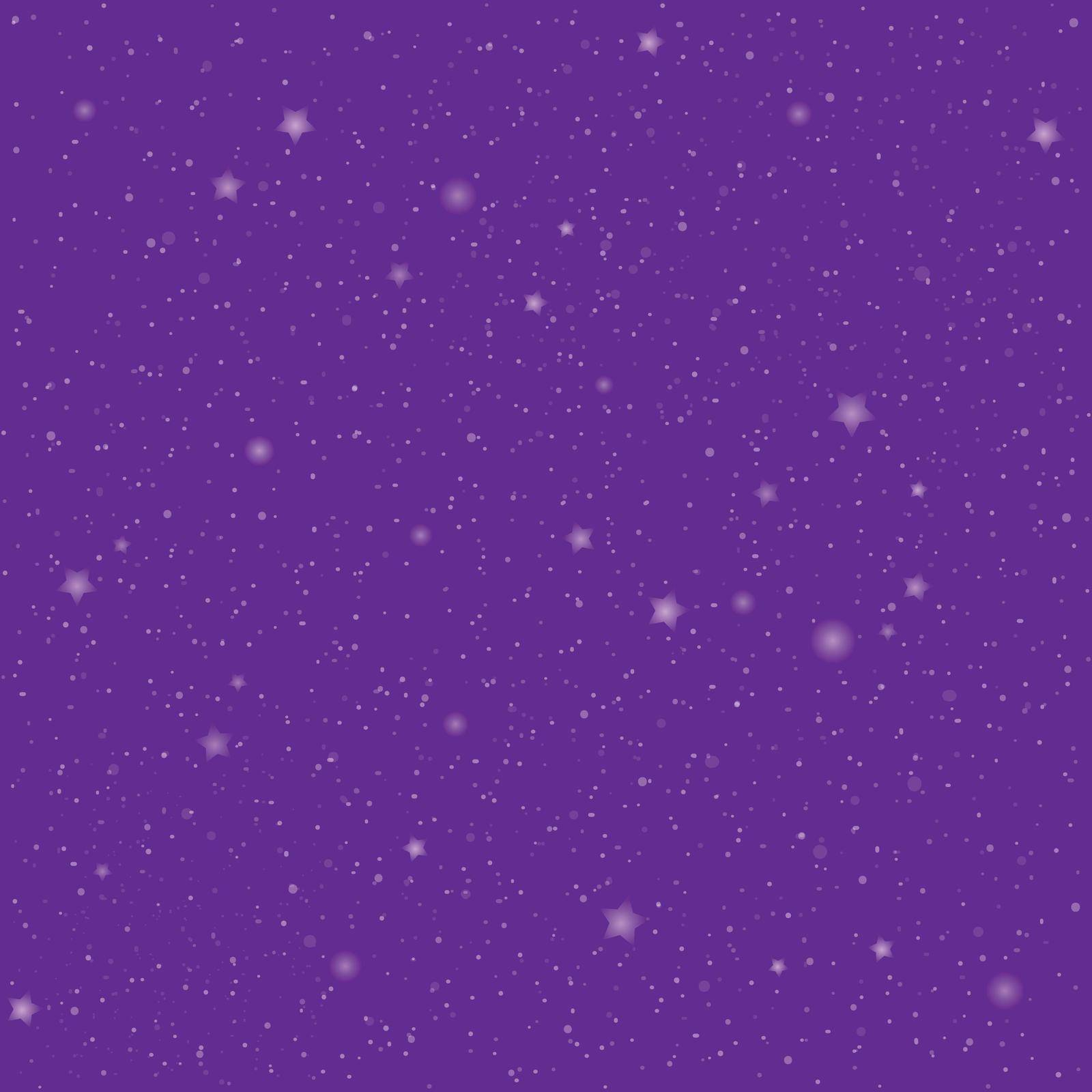 Violet seamless pattern with dots and stars.