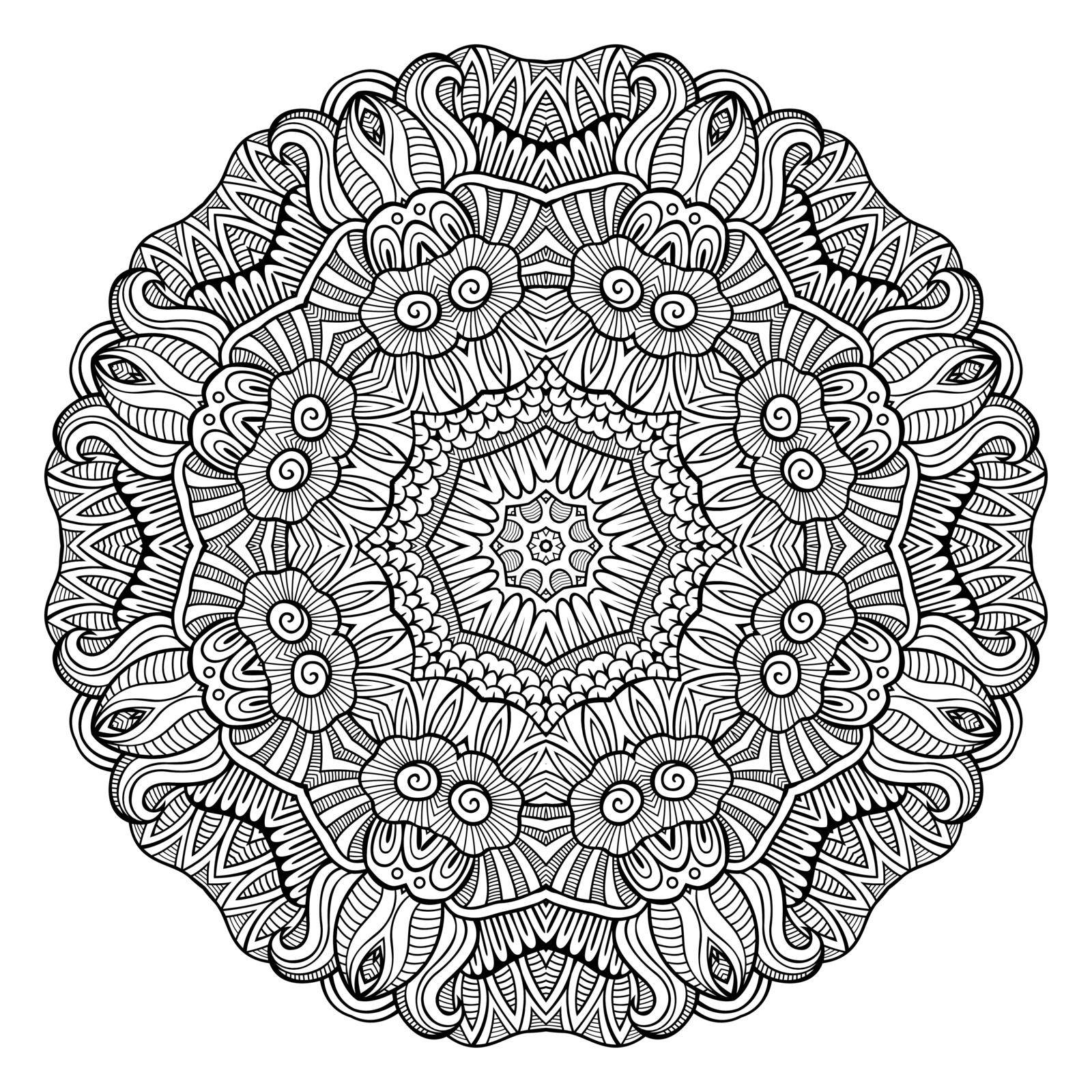 Vector decorative hand drawn circle sketch background