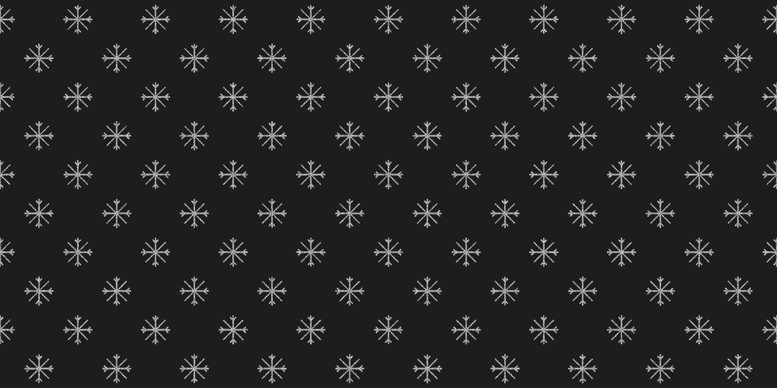 Black horizontal background with silver glitter small polka snowflakes.
