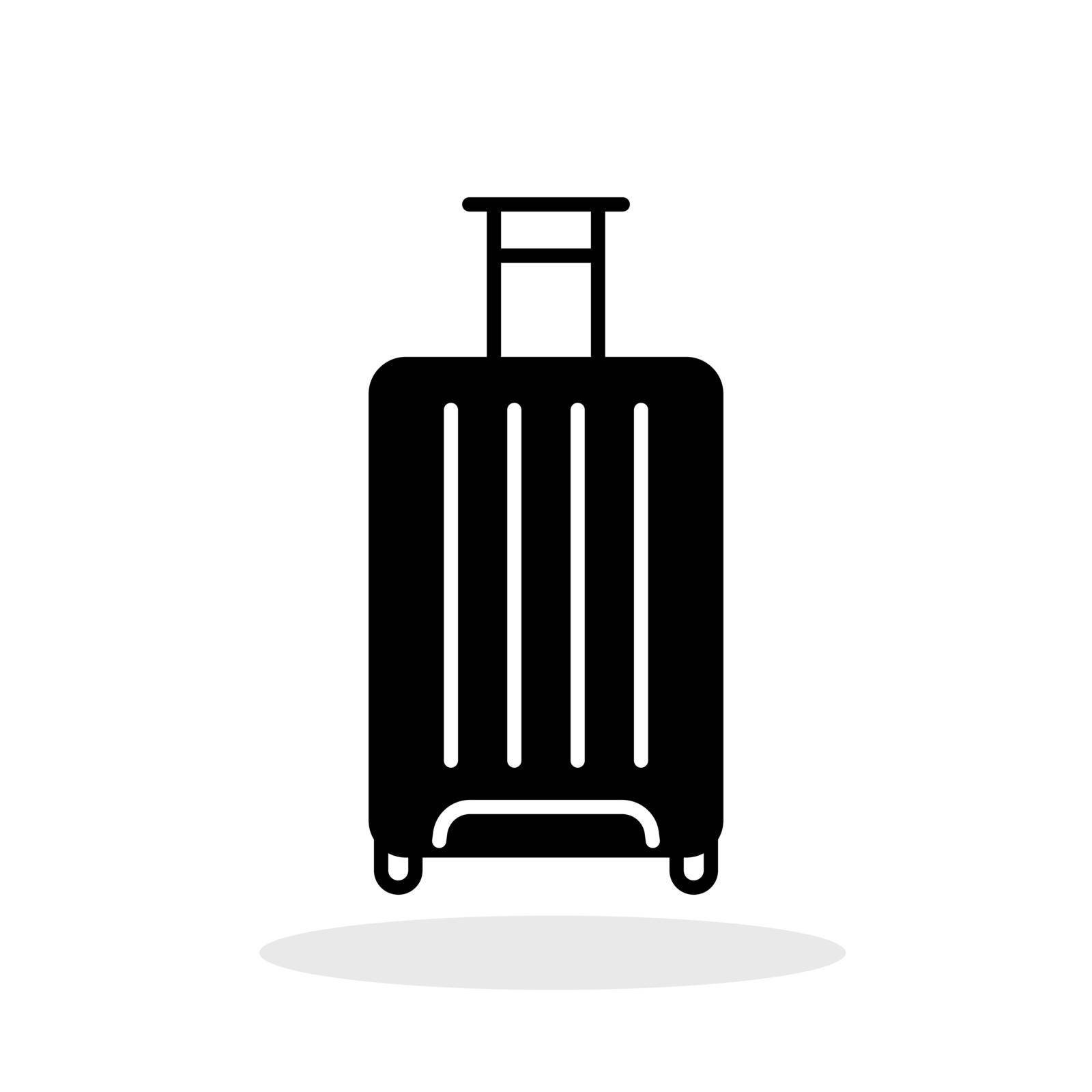 Baggage icon. Vector luggage black icon. Travel concept. by Chekman
