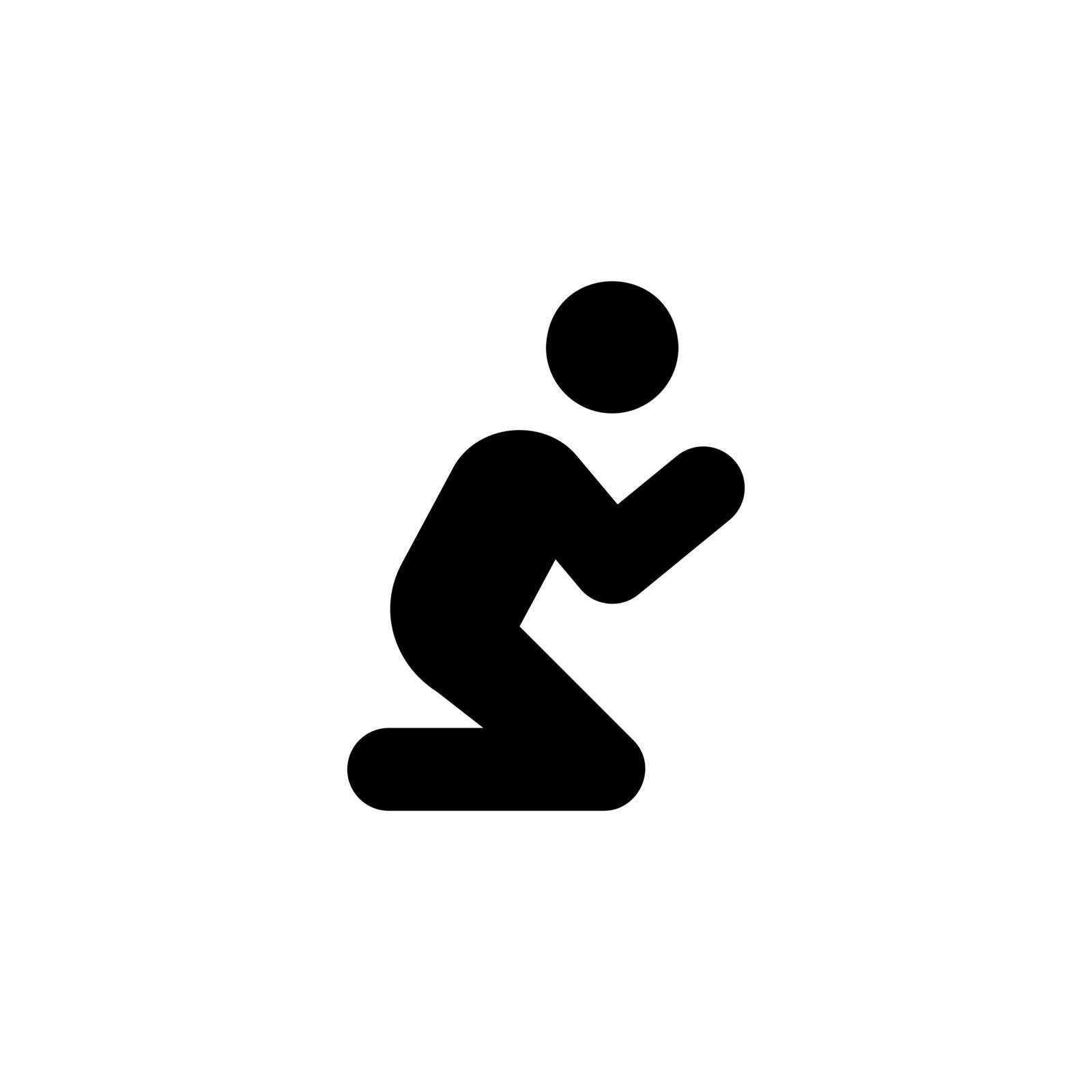 Pray icon Man Pose. Pray to God symbol isolated. Vector EPS 10 by TopRated