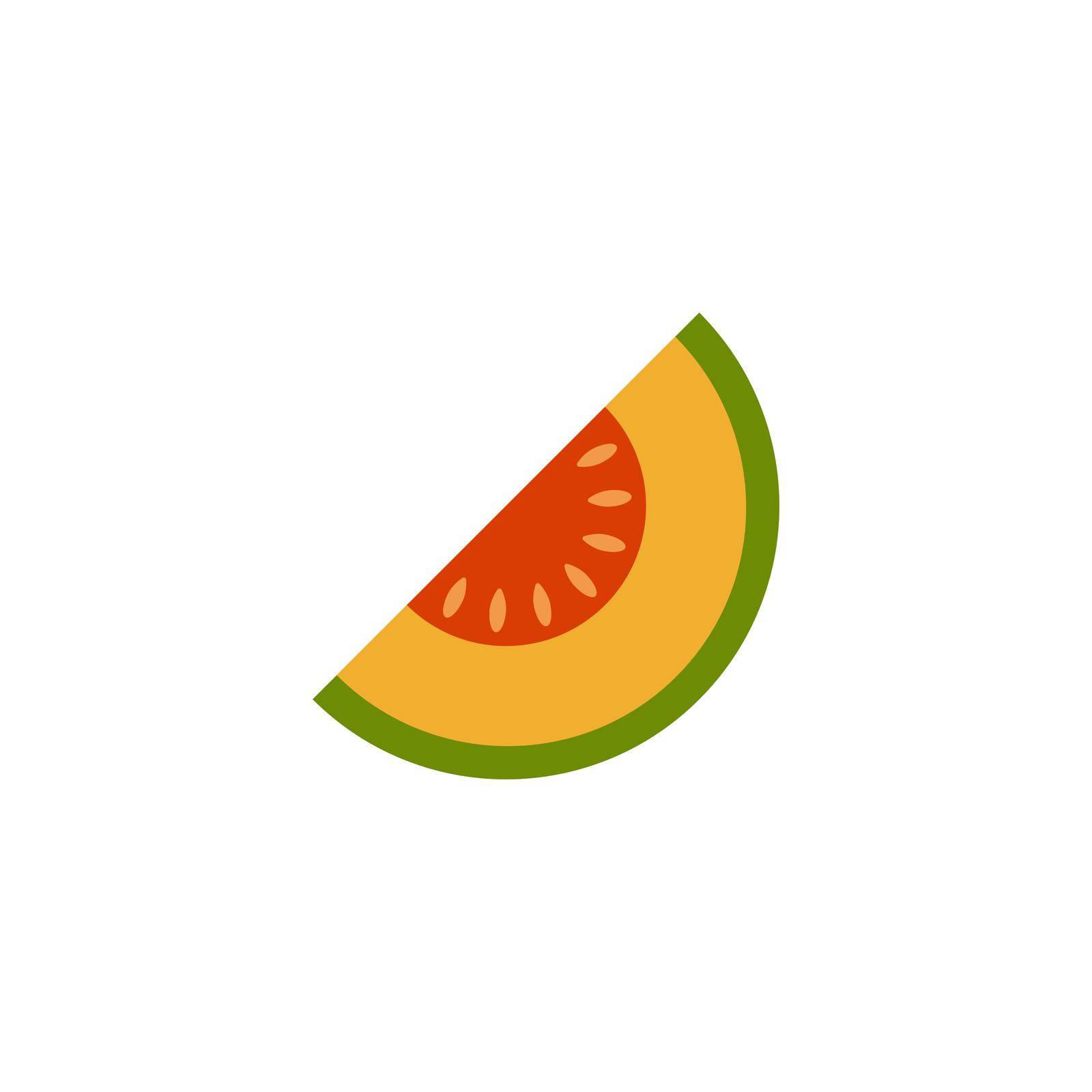 Melon logo vector. melon on white background. Half melon. isolated