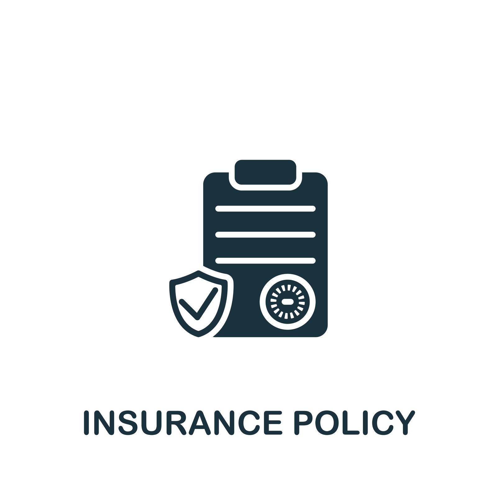 Insurance Policy icon. Monochrome simple Insurance icon for templates, web design and infographics by simakovavector