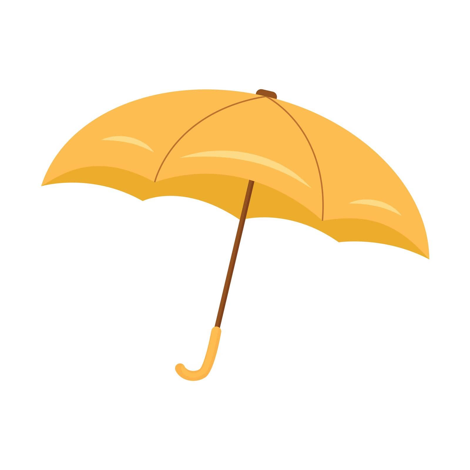 Umbrella semi flat color vector element. Full sized object on white. Rain and storm protection. Waterproof accessory simple cartoon style illustration for web graphic design and animation