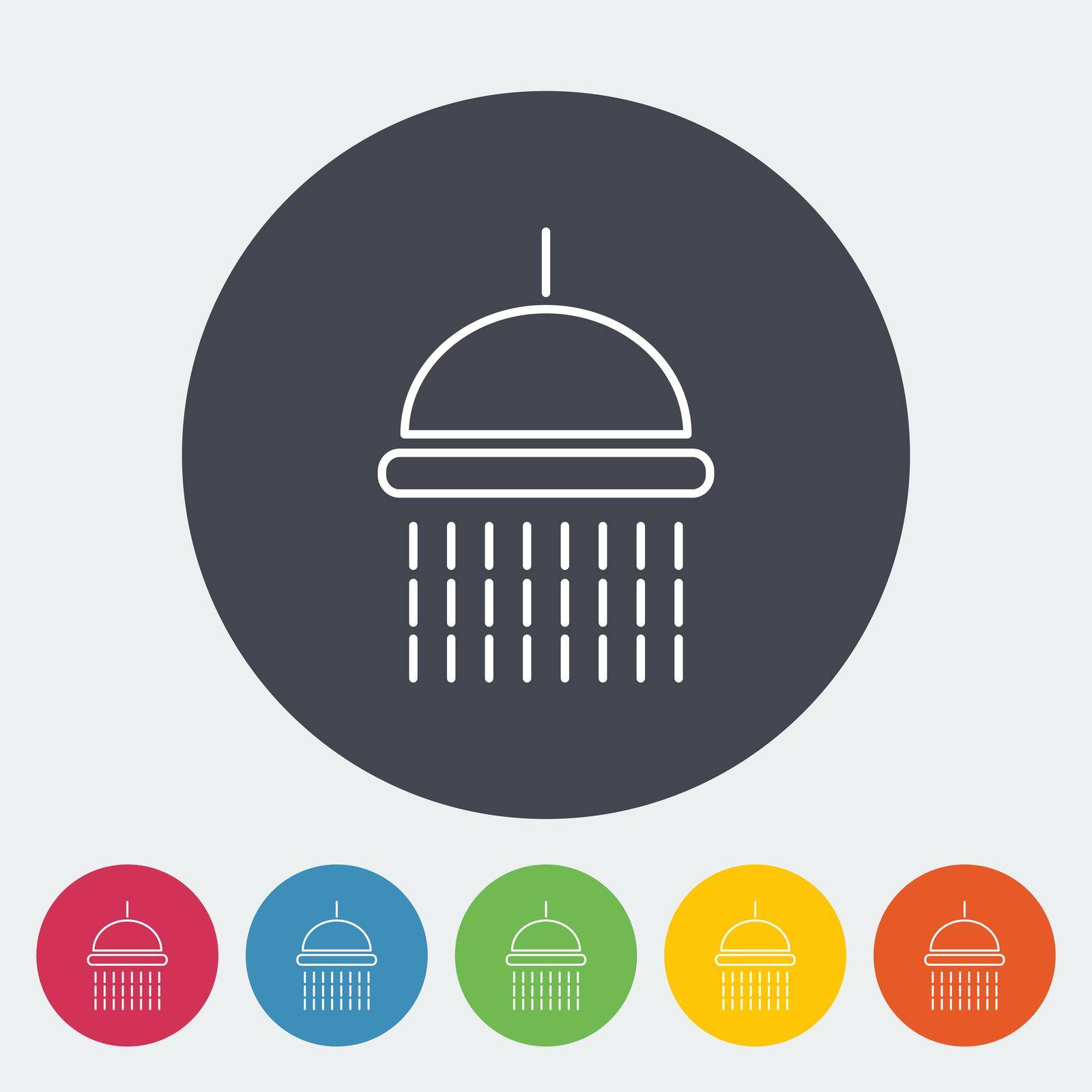 Shower. Single flat icon on the circle. Vector illustration.