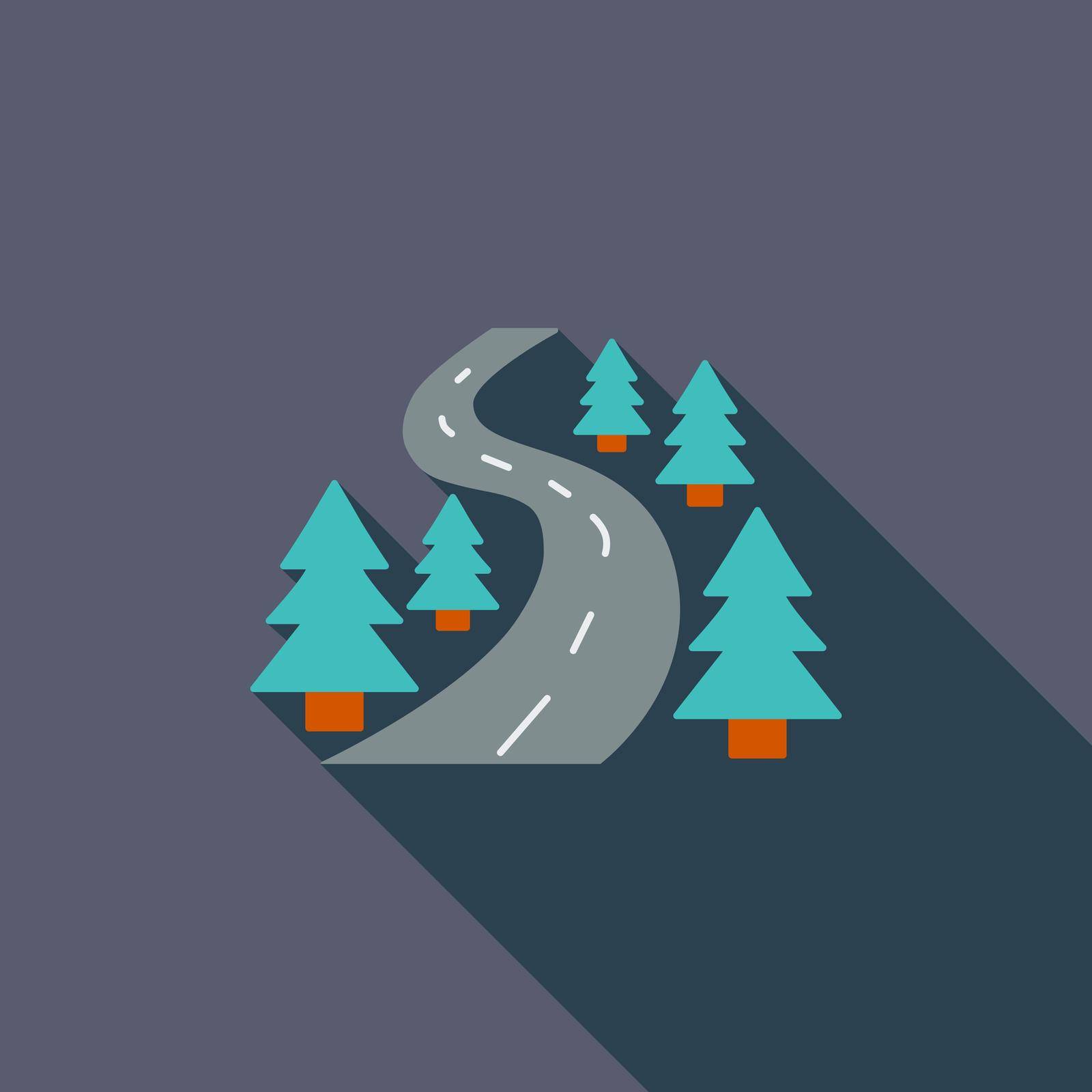 Road icon. Flat vector related icon with long shadow for web and mobile applications. It can be used as - logo, pictogram, icon, infographic element. Vector Illustration.
