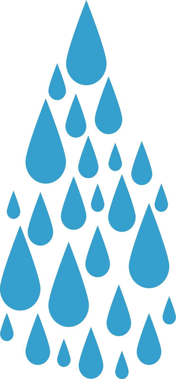 Water droplet icon composed of a collection of water droplets. Editable vector.