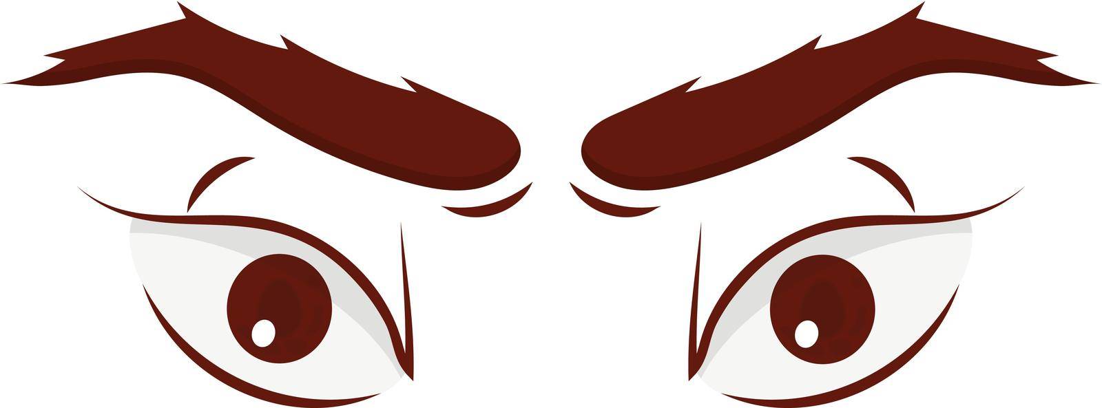 Cartoon eyes and eyebrows with lashes. Isolated vector illustration. by Javvani