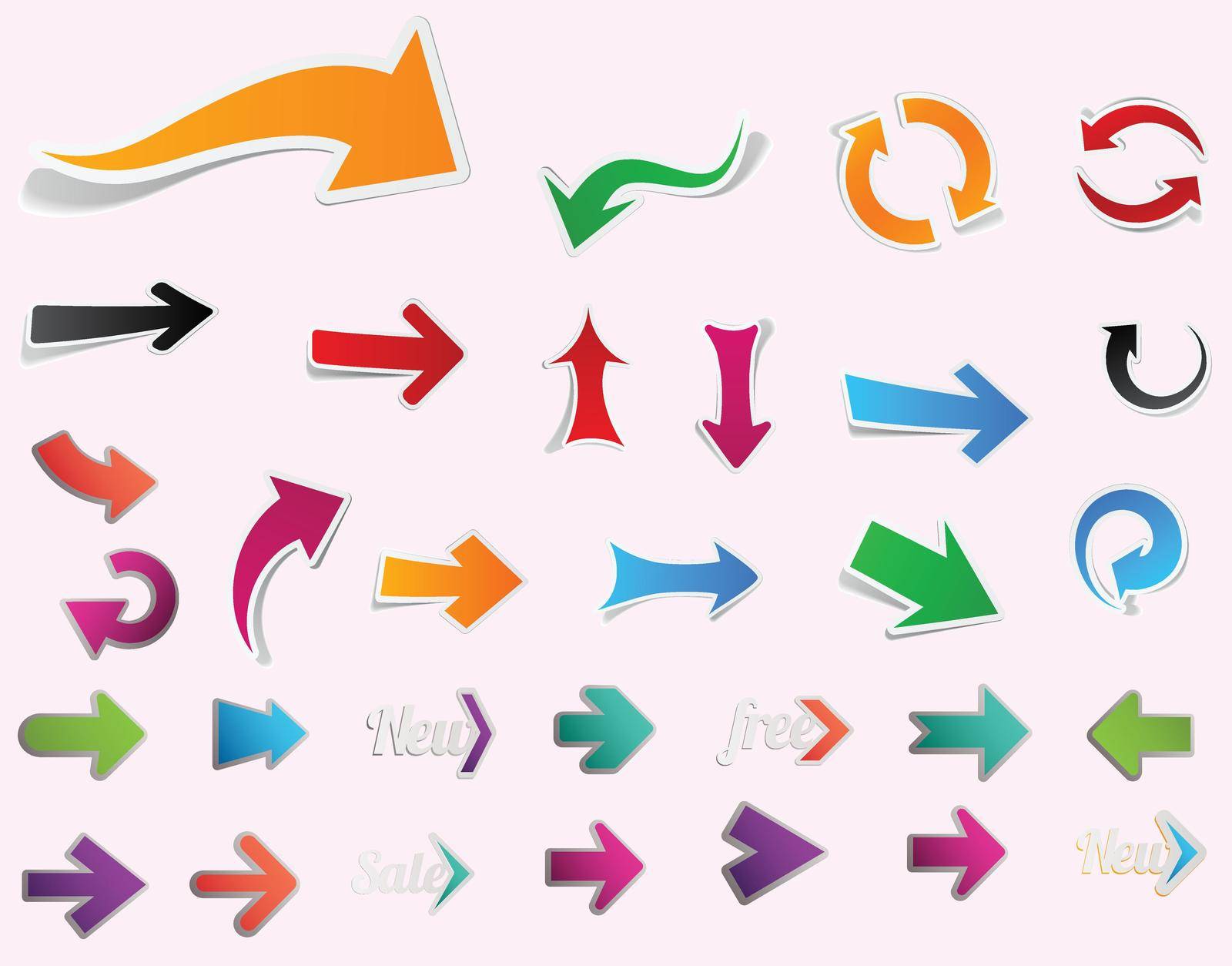 you can use arrow stickers shiny vector  to design banners, posters, backgrounds,..etc.