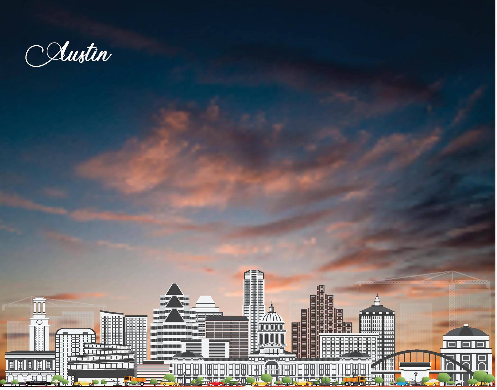 you can use Austin city landscape vectors to design banners, posters, backgrounds,..etc.