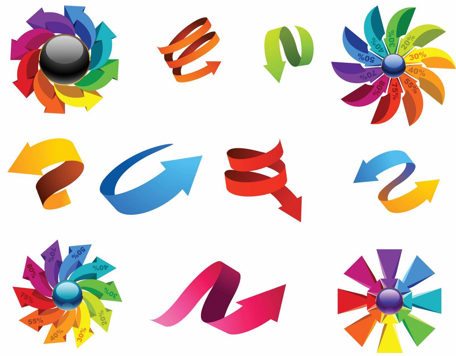 you can use colorful arrows labels vector vector to design banners, posters, backgrounds,..etc.