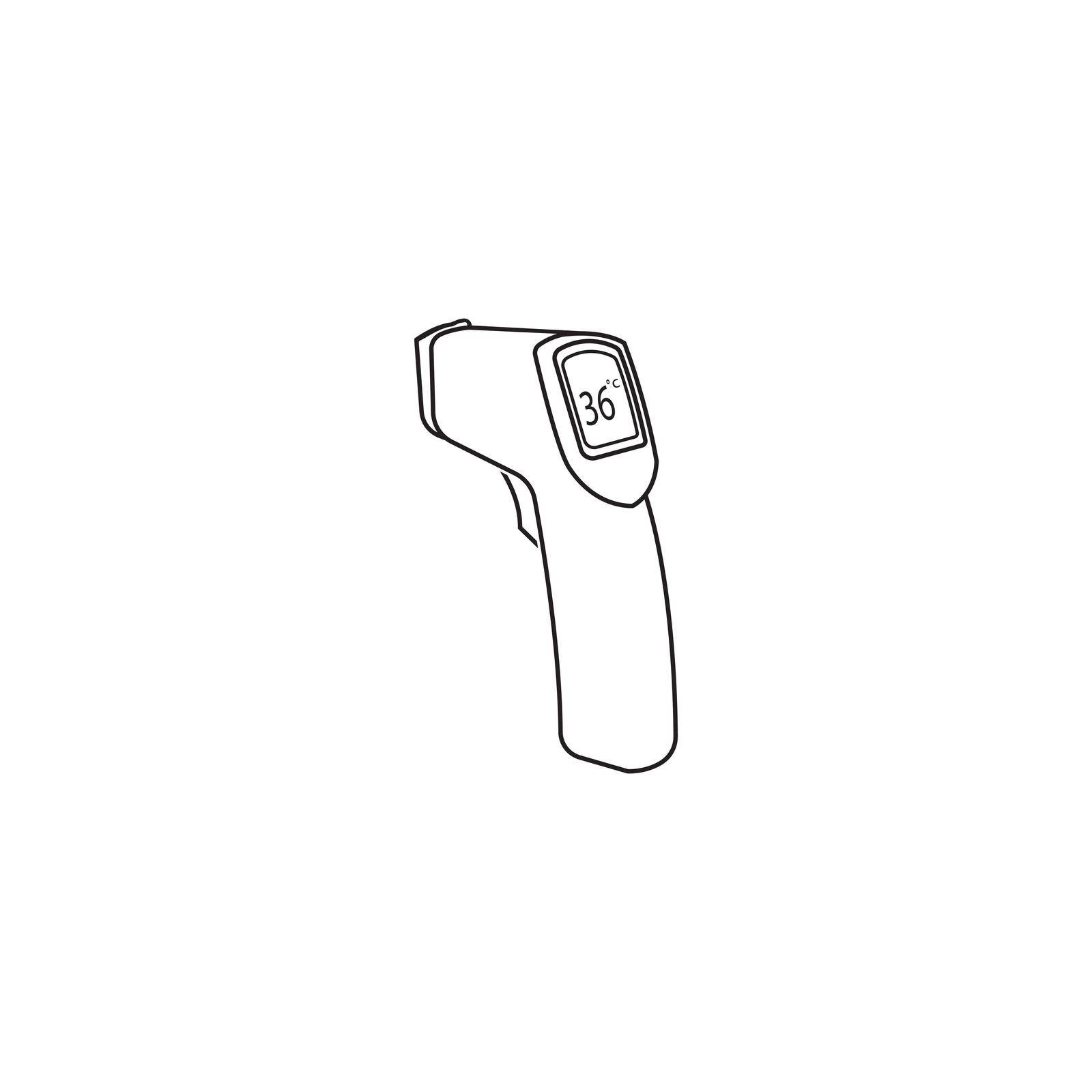 Thermometer Gun Icon vector design illustration symbol and background.