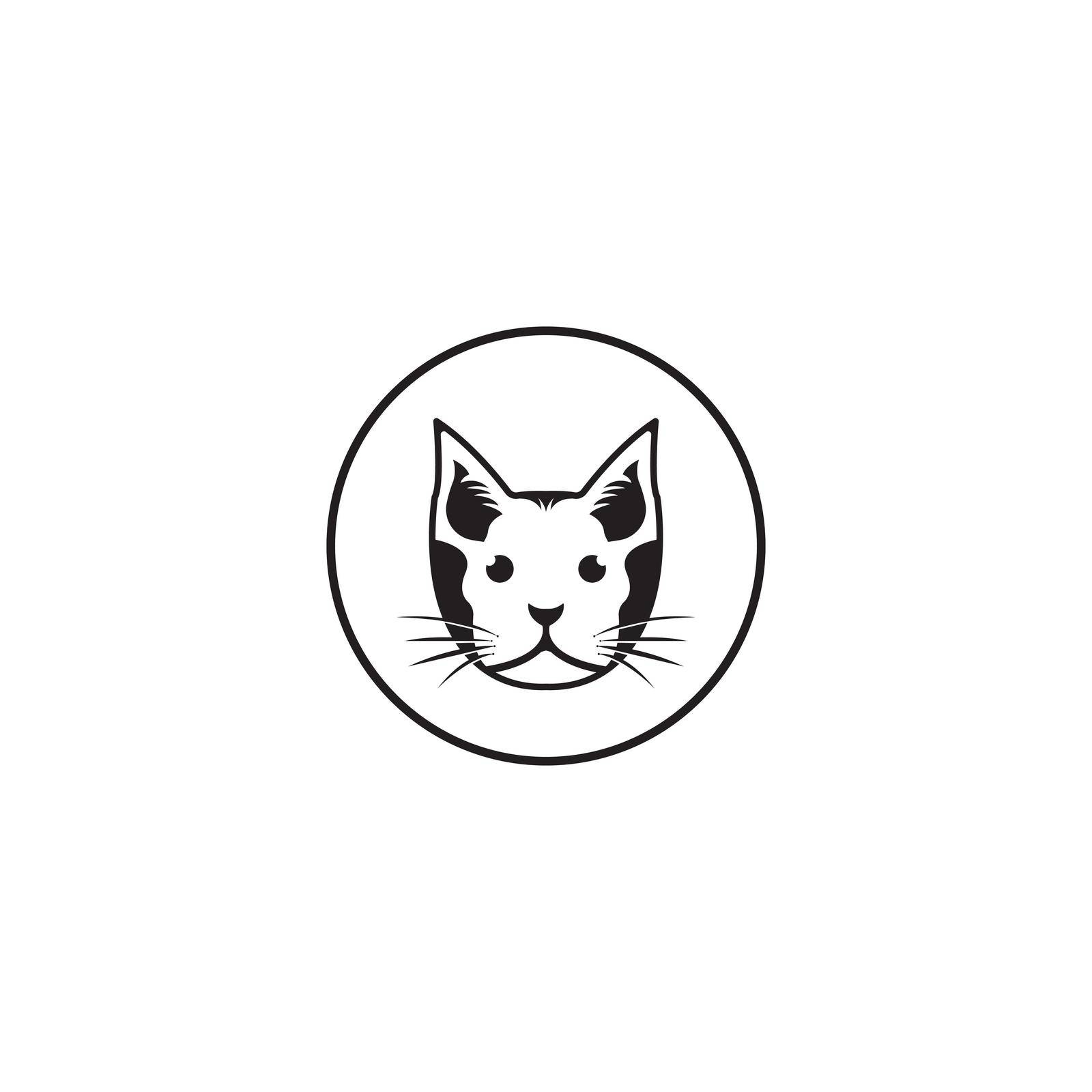 Cat logo vector illustration logo design.