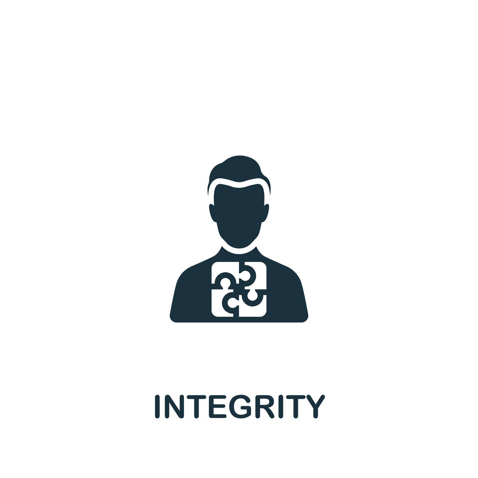 Integrity icon. Simple line element personality symbol for templates, web design and infographics.