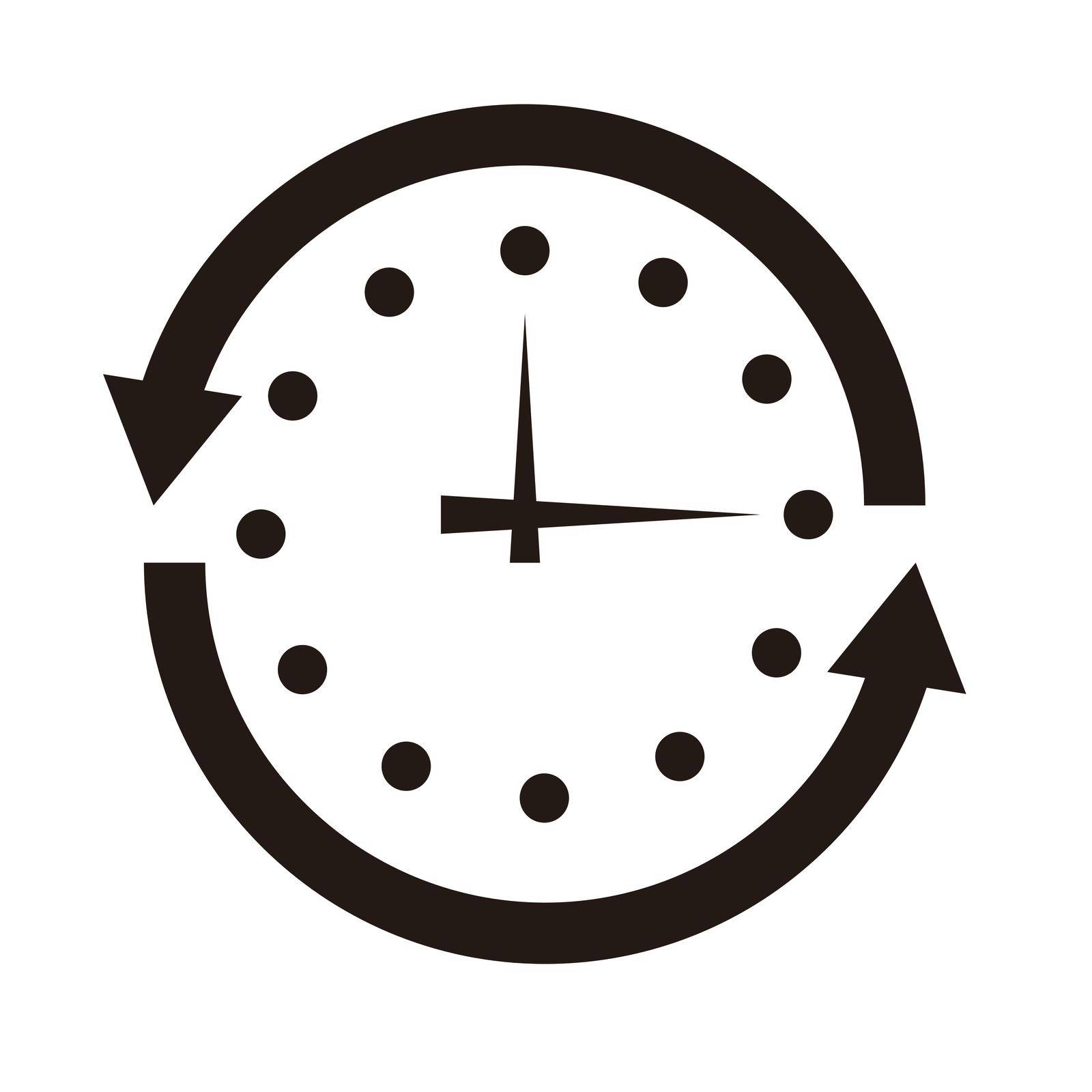 Rotating arrow and clock icons. Vectors. by illust_monster