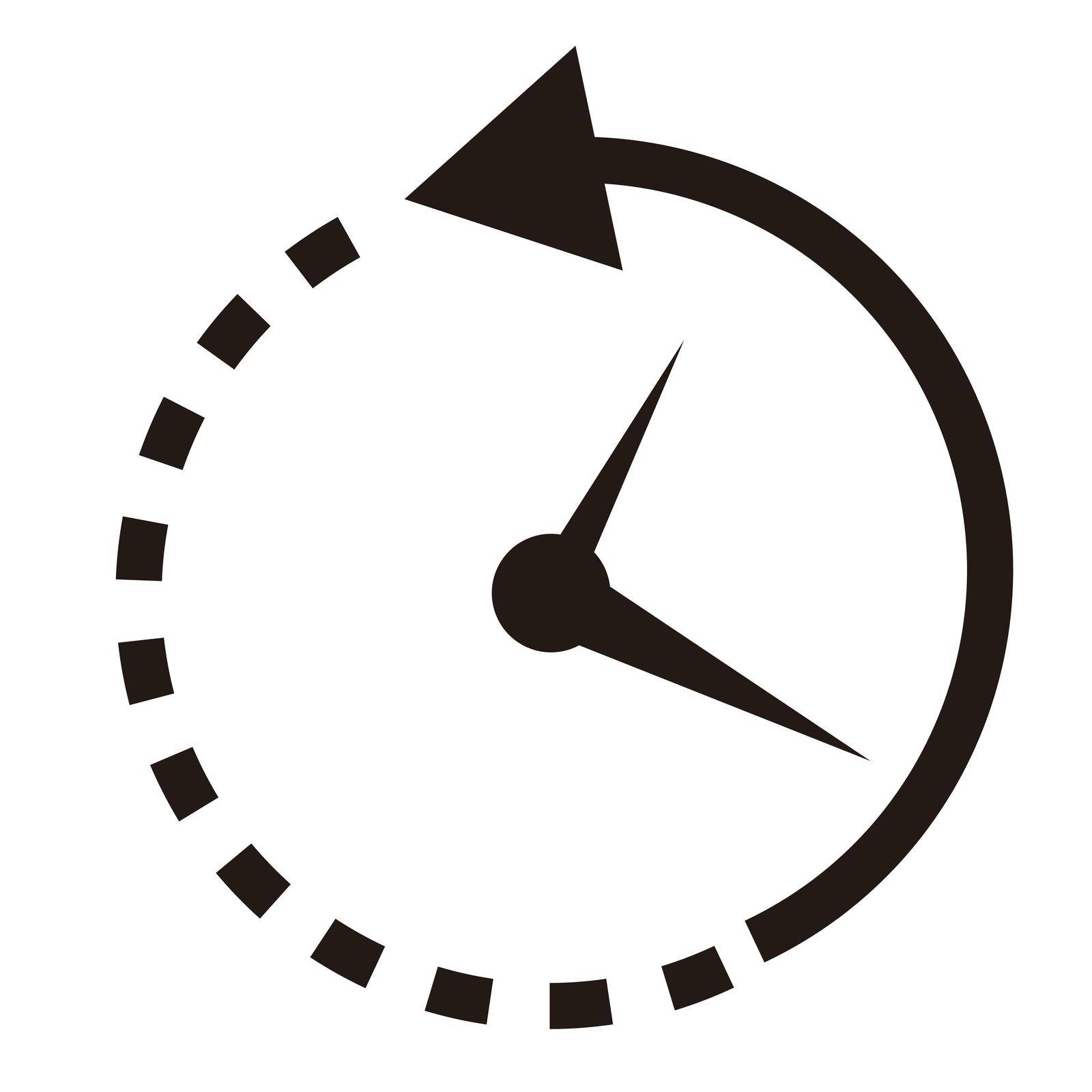 Dotted lines and rotating arrows. Clock icon. Vectors. by illust_monster