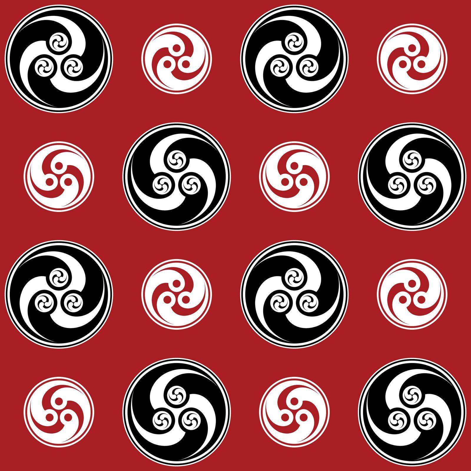 Tomoe hams pattern vector design, symbol of Japanese culture
