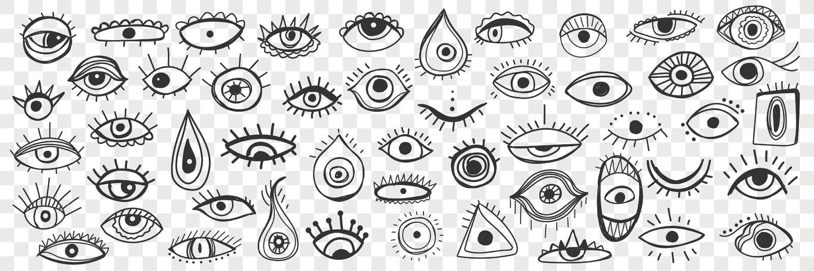 Spiritual occult eye doodle set by Vasilyeva