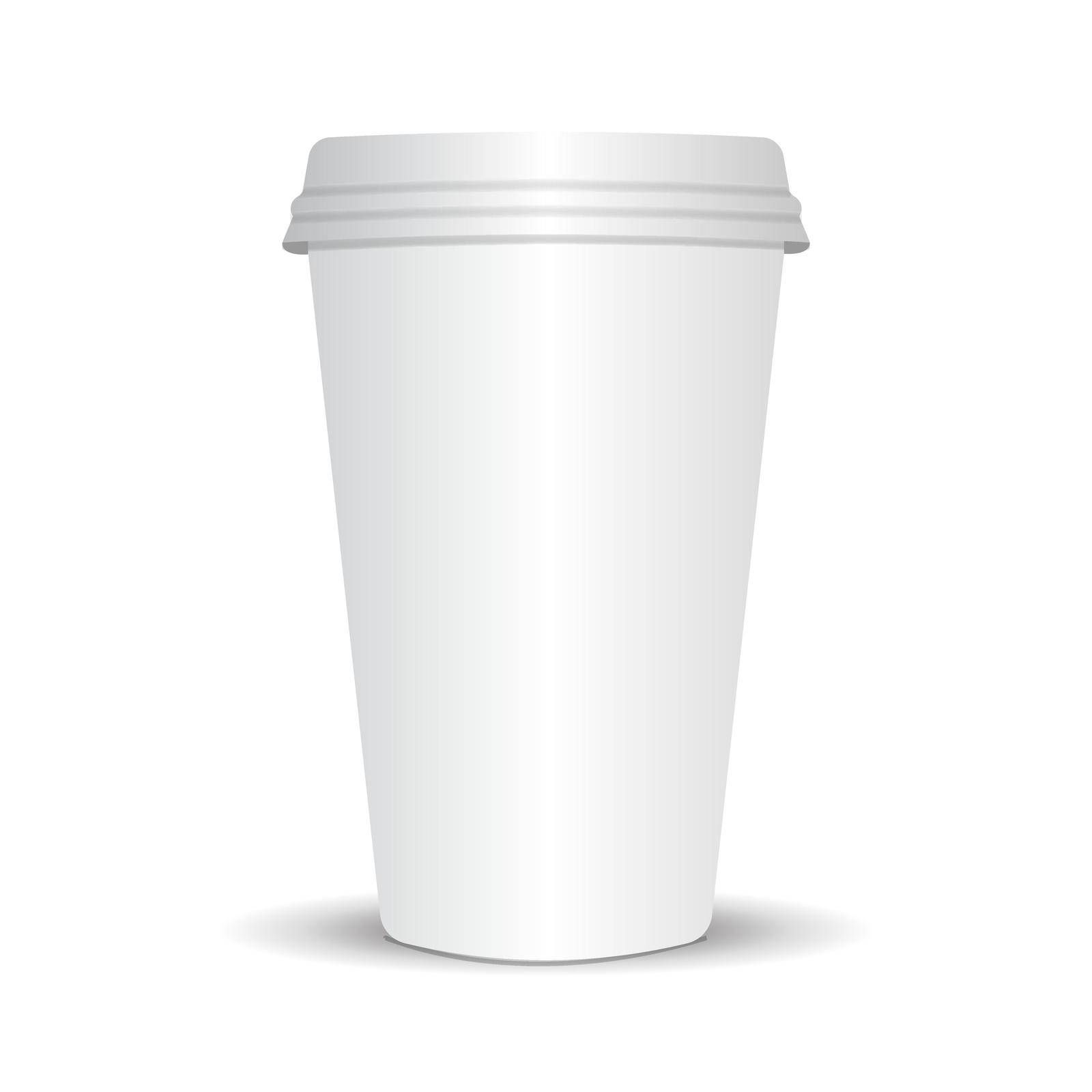 3d Realistic paper coffee cup. Vector illustration.