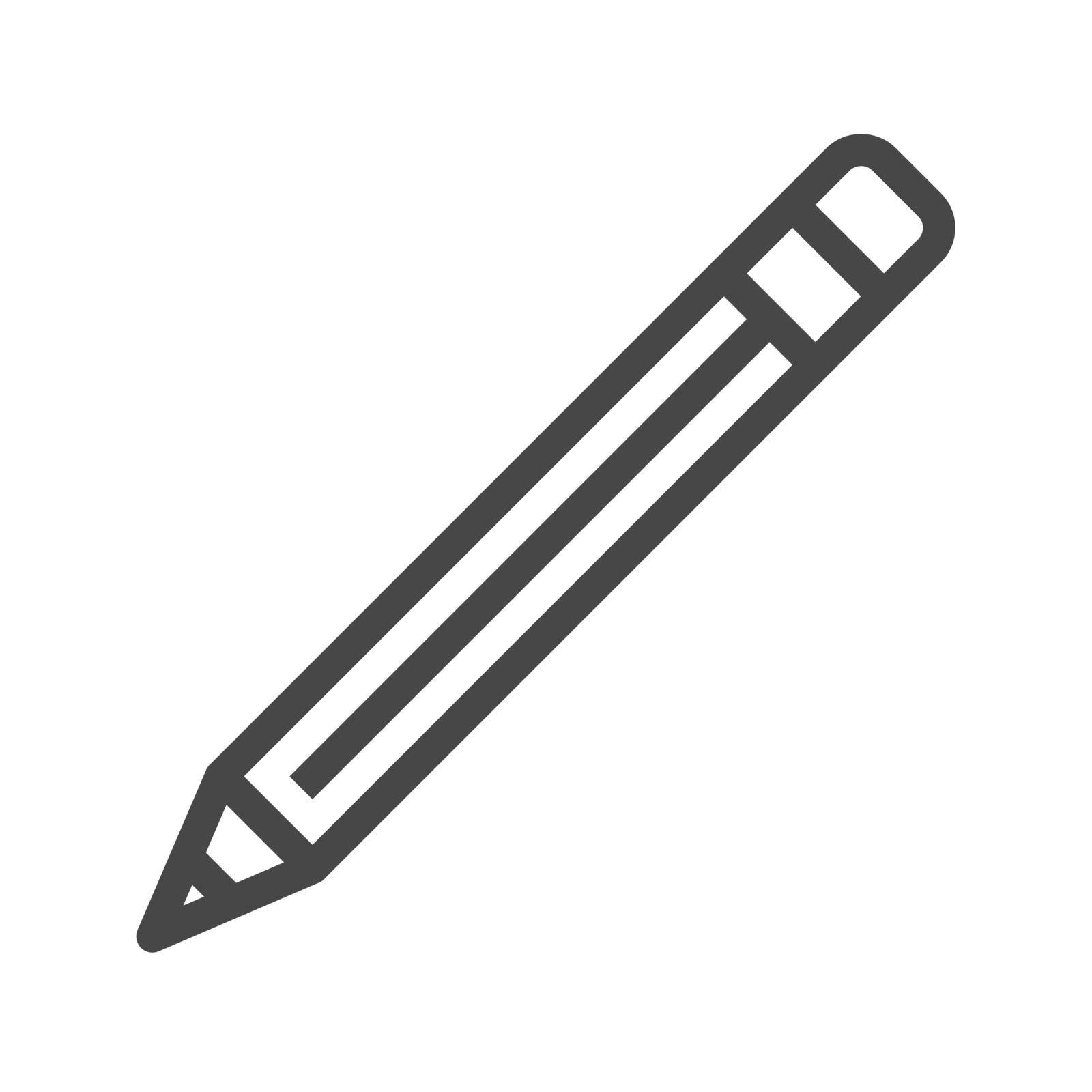 Pencil Thin Line Vector Icon. Flat icon isolated on the white background. Editable EPS file. Vector illustration.