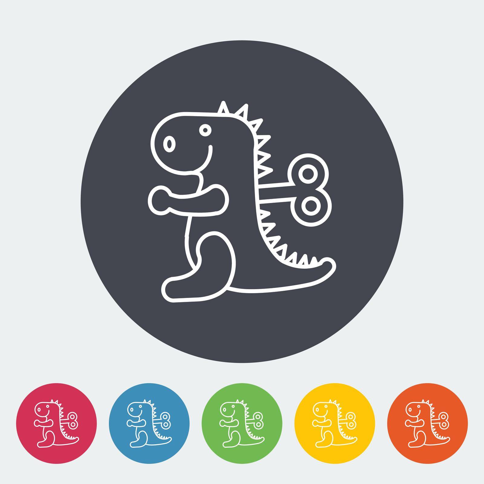 Dinosaurus icon. Thin line flat vector related icon for web and mobile applications. It can be used as - logo, pictogram, icon, infographic element. Vector Illustration.