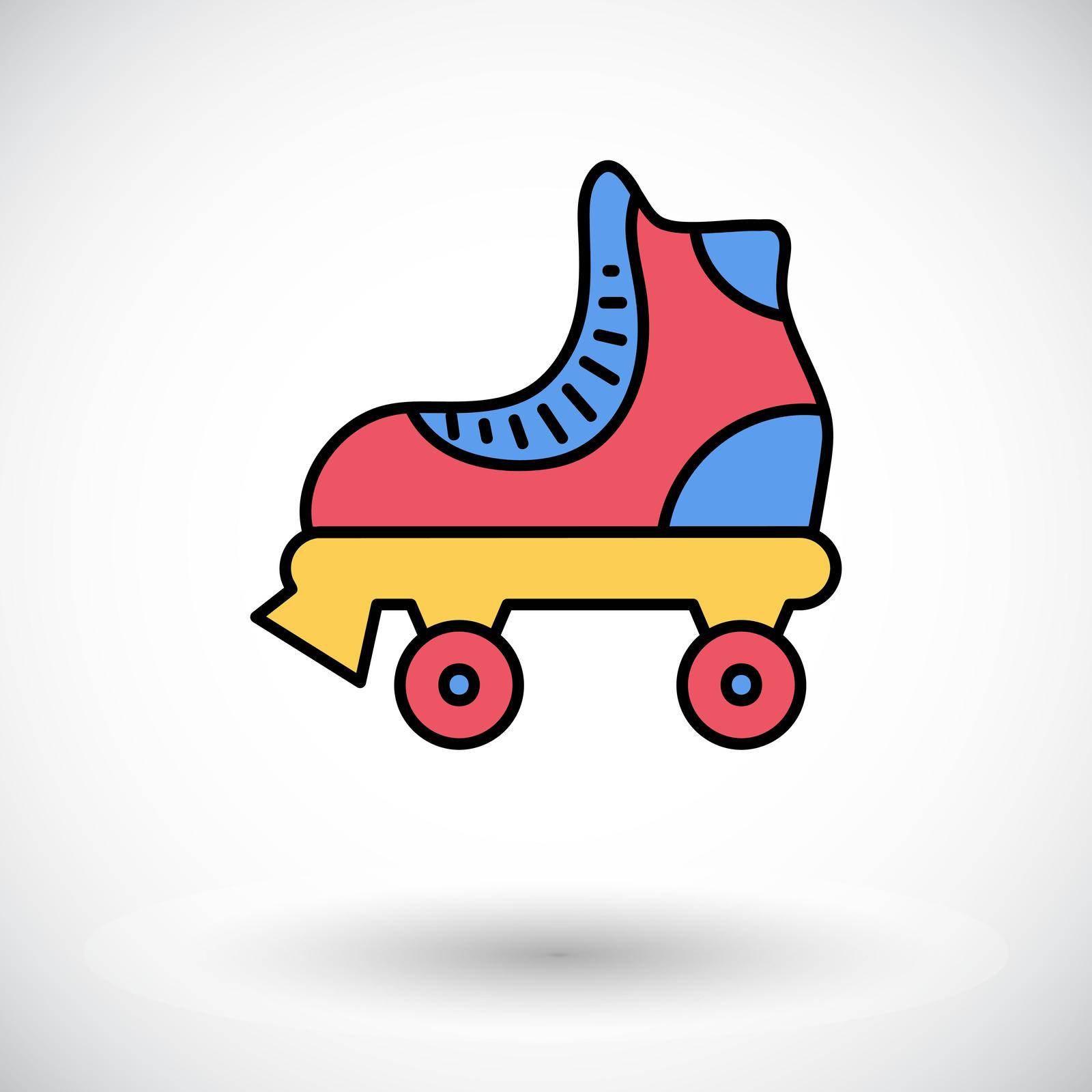 Roller skate icon. Flat vector related icon for web and mobile applications. It can be used as - logo, pictogram, icon, infographic element. Vector Illustration.