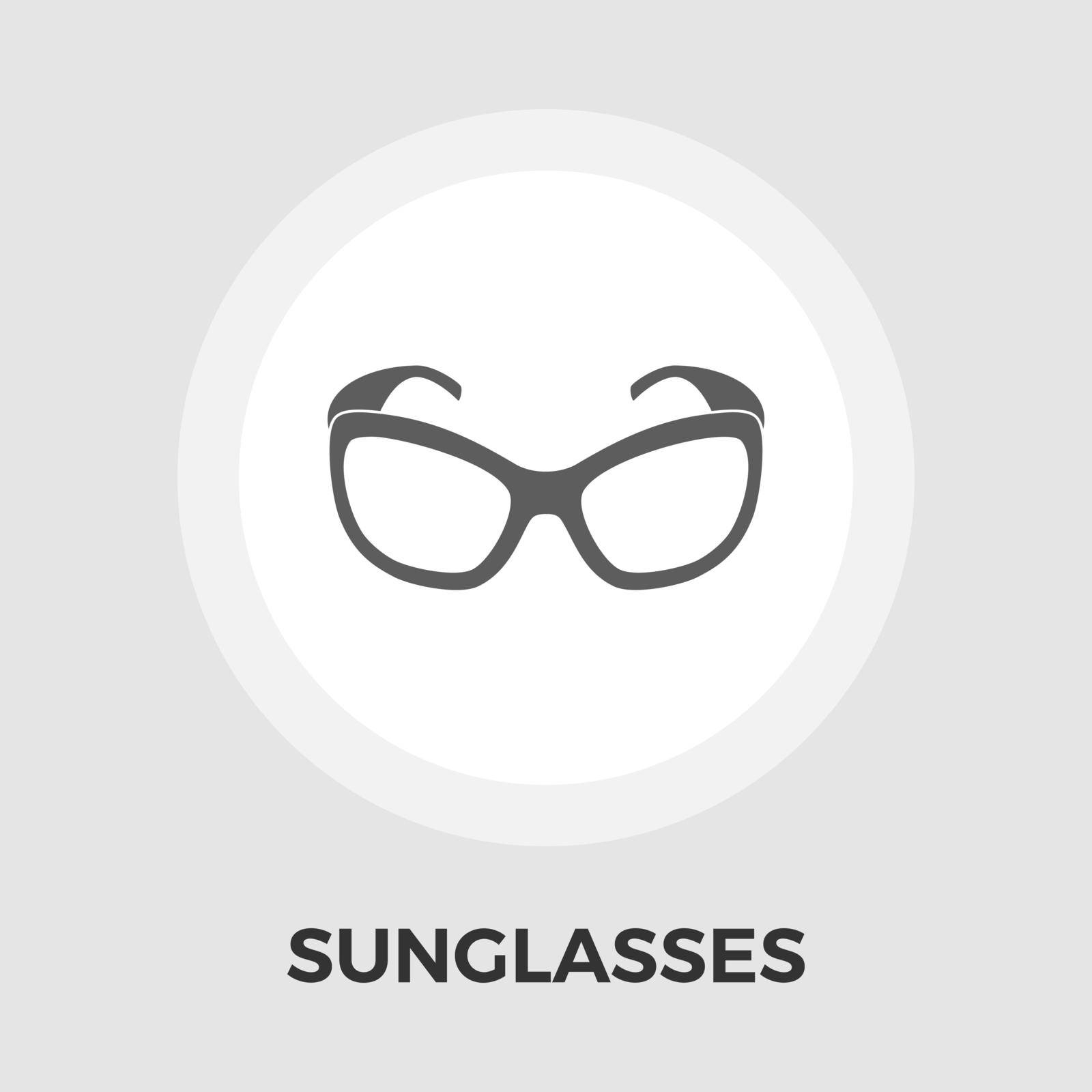Sunglasses icon vector. Flat icon isolated on the white background. Editable EPS file. Vector illustration.