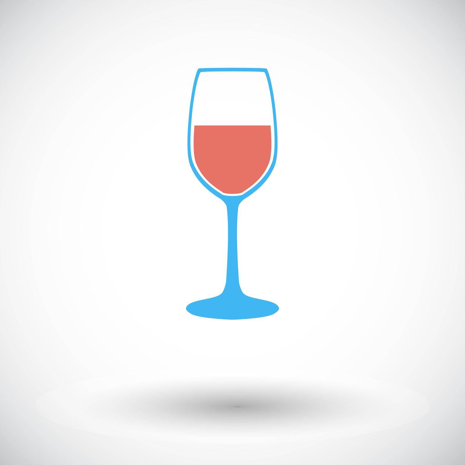 Wine glass. Single flat icon on white background. Vector illustration.