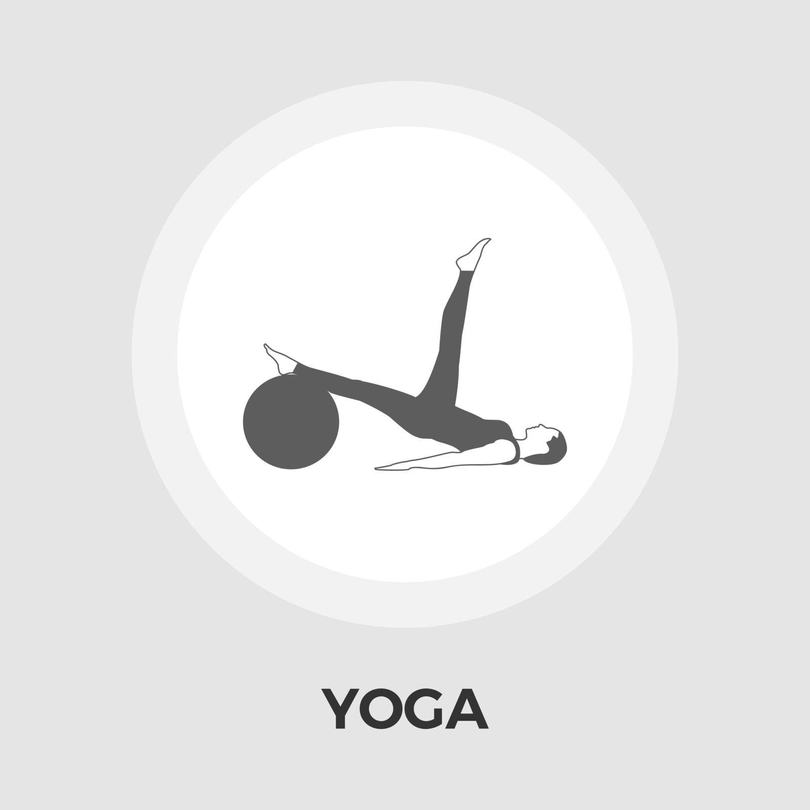 Yoga icon vector. Flat icon isolated on the white background. Editable EPS file. Vector illustration.