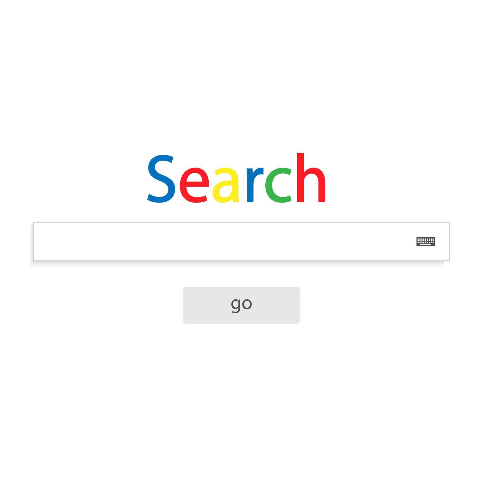Web search field. Search bar set vector interface elements with button. 