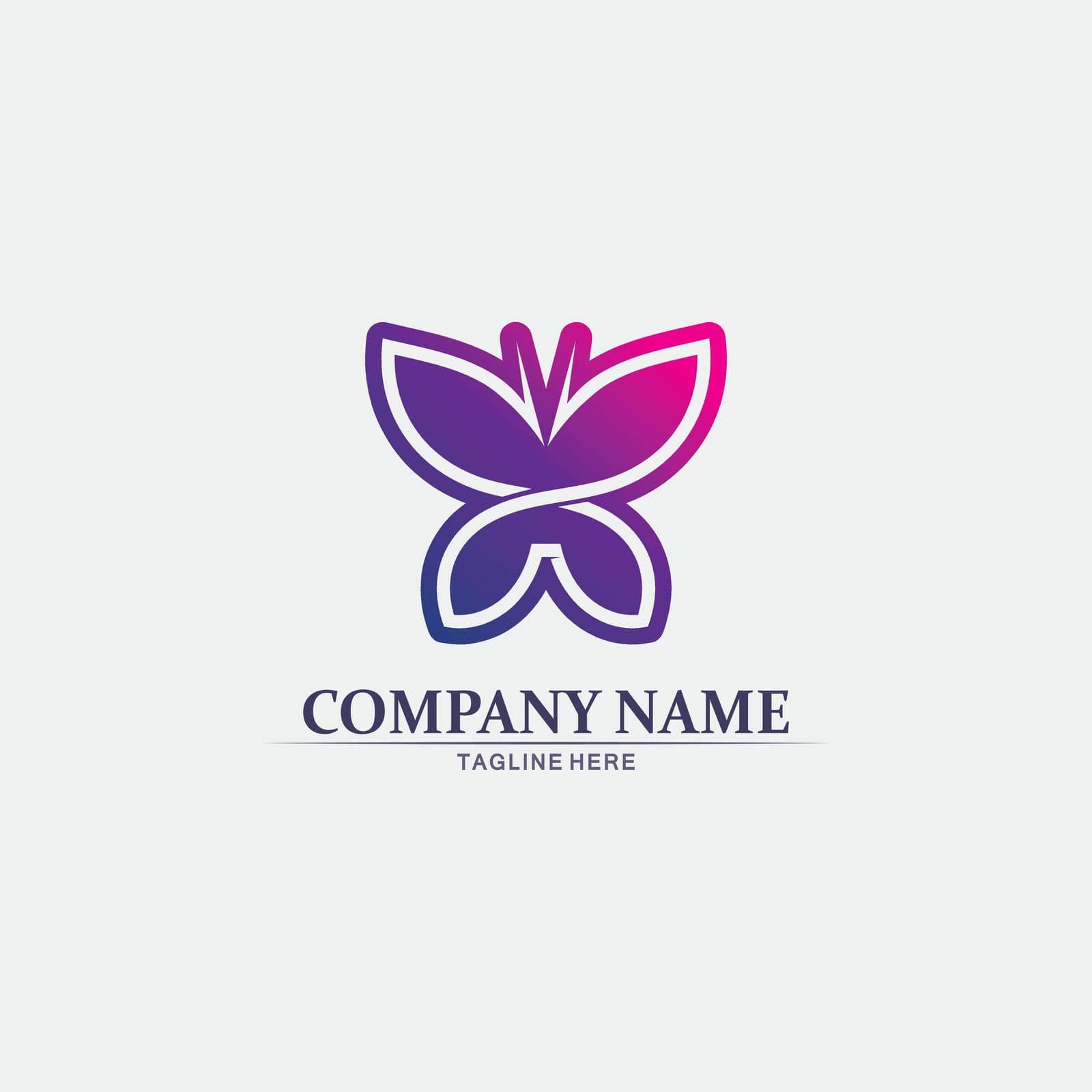 Vector Butterfly conceptual simple, colorful icon. Logo. Vector illustration by Anggasaputro