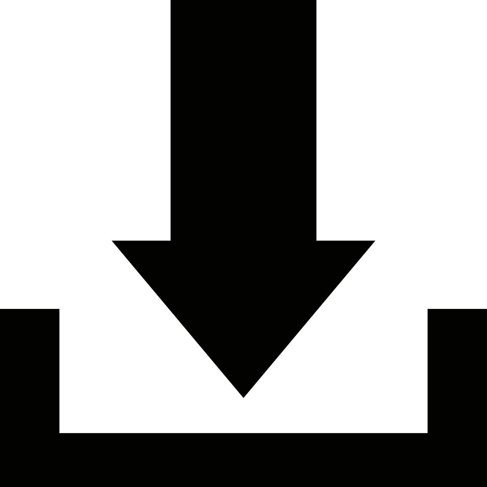 Flat Design Download Mark Icon. Editable vector.