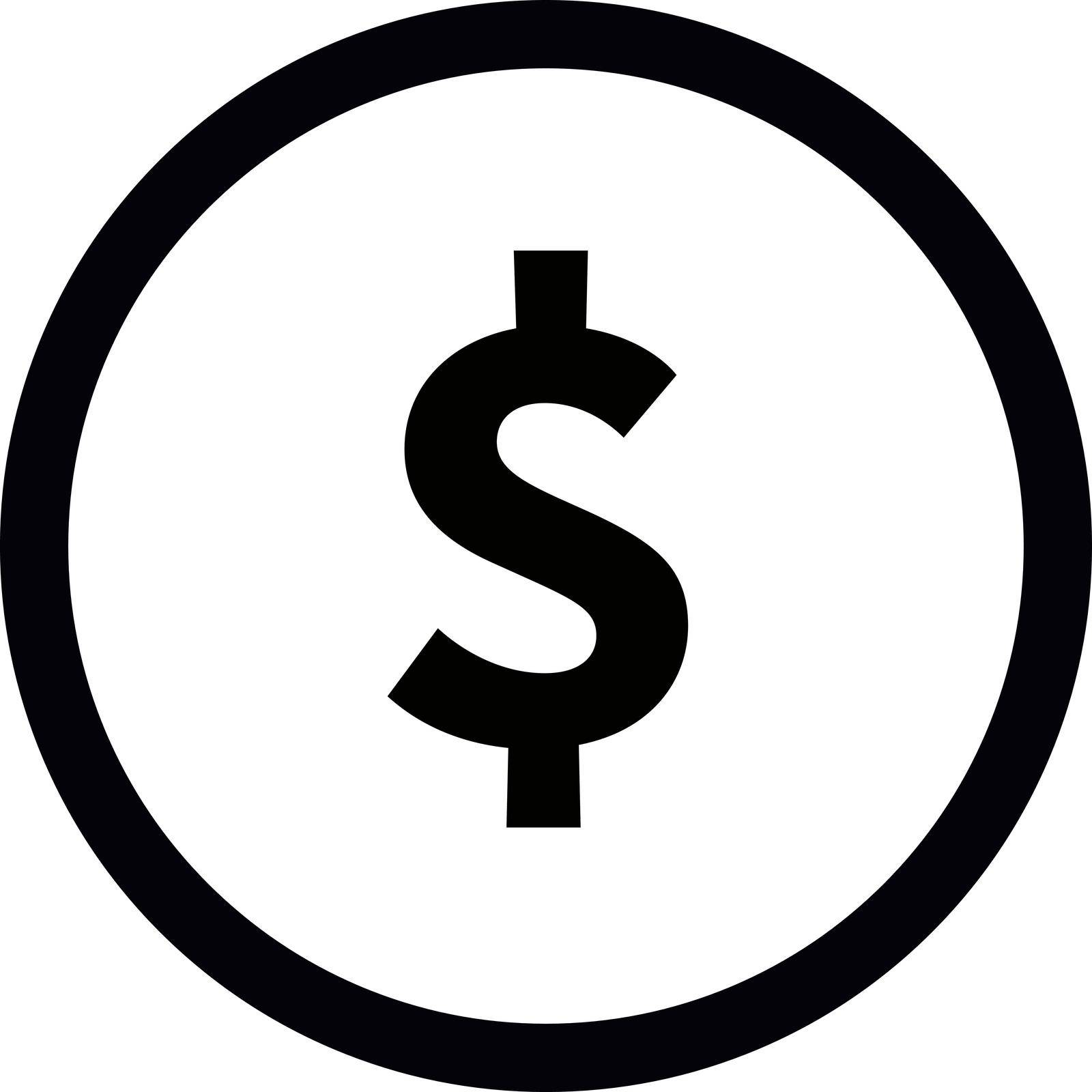 Dollar mark icon. Flat vector for economy and money. Editable vector.