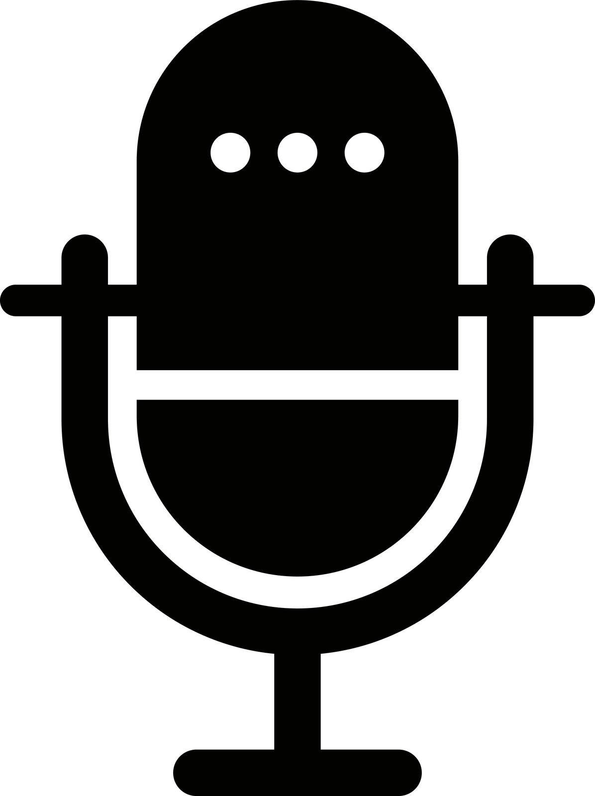 Fashionable microphone icon. Black color with vector. It is a retro icon. Editable vector.