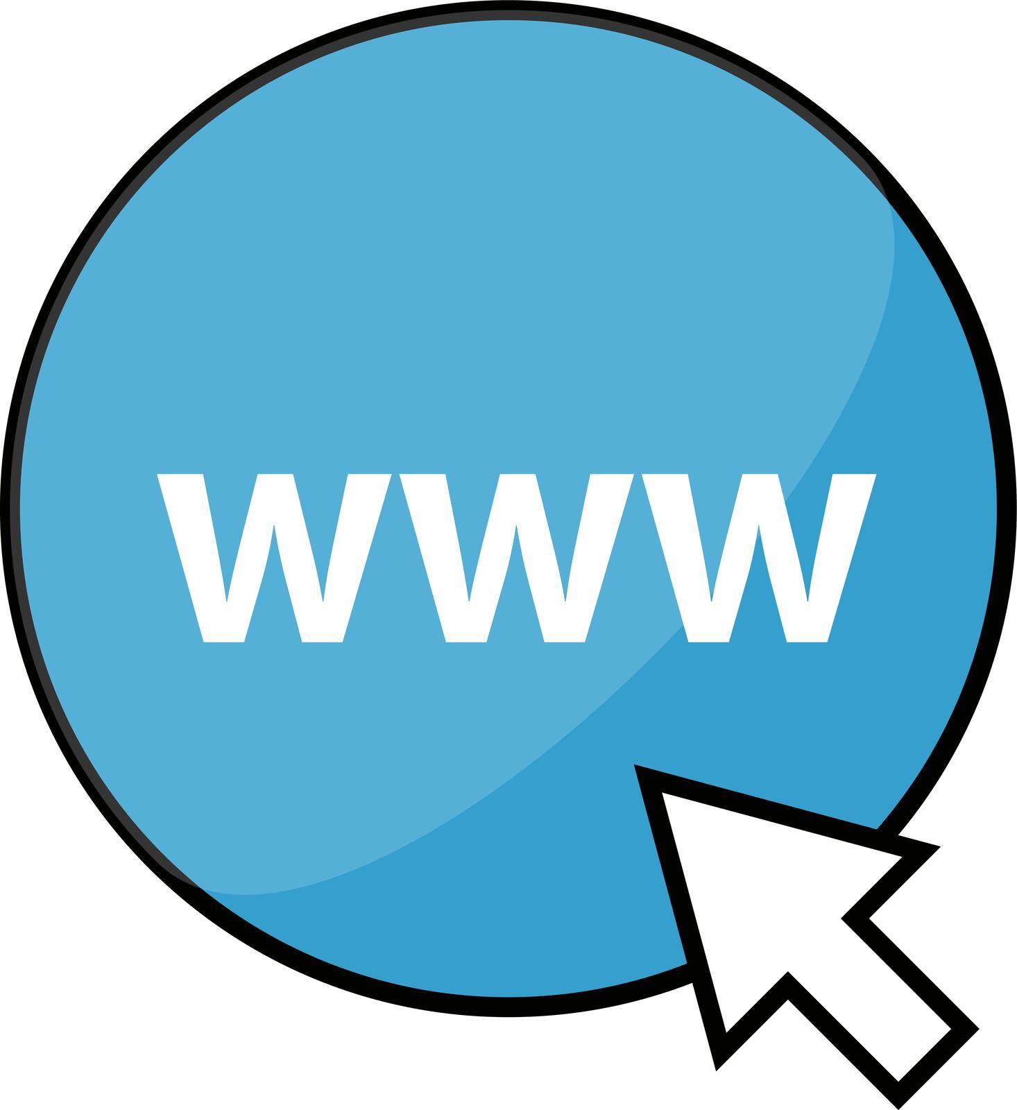 Icon for browsing. Cursor and WWW character. the Internet. Editable vector.