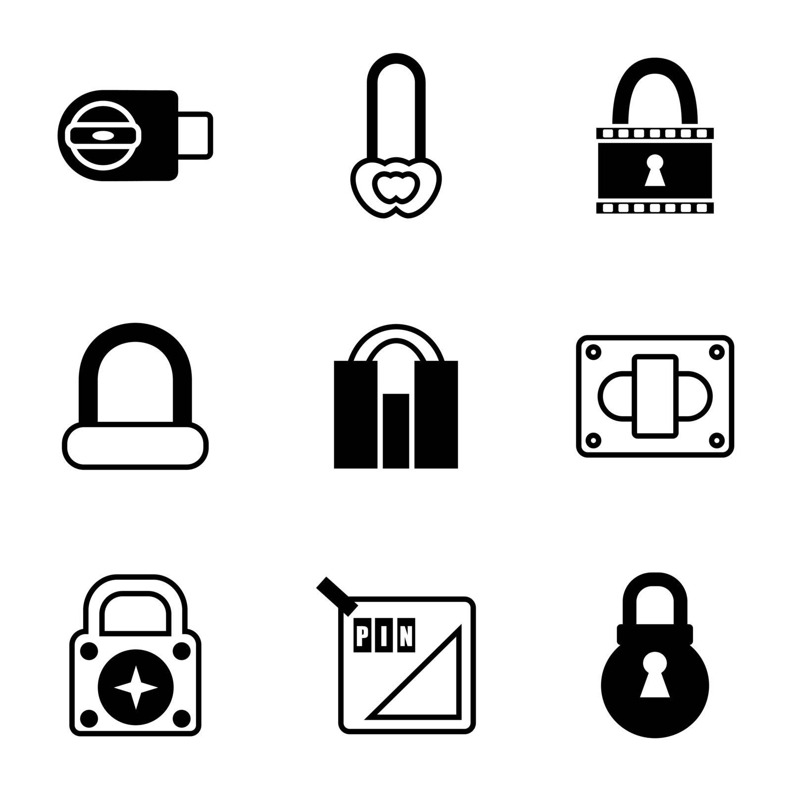 Vector Lock icon set on white background