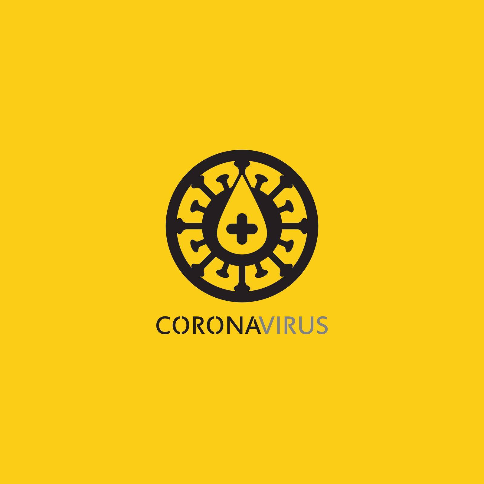 corona virus logo virus vector, vaccin logo,infection bacteria icon and health care danger social distancing pandemic covid 19 by Anggasaputro