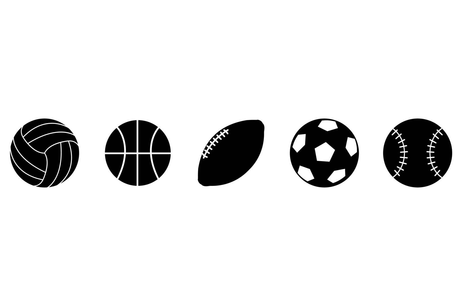 Sport ball vector icon set. ball icons isolated on white background.